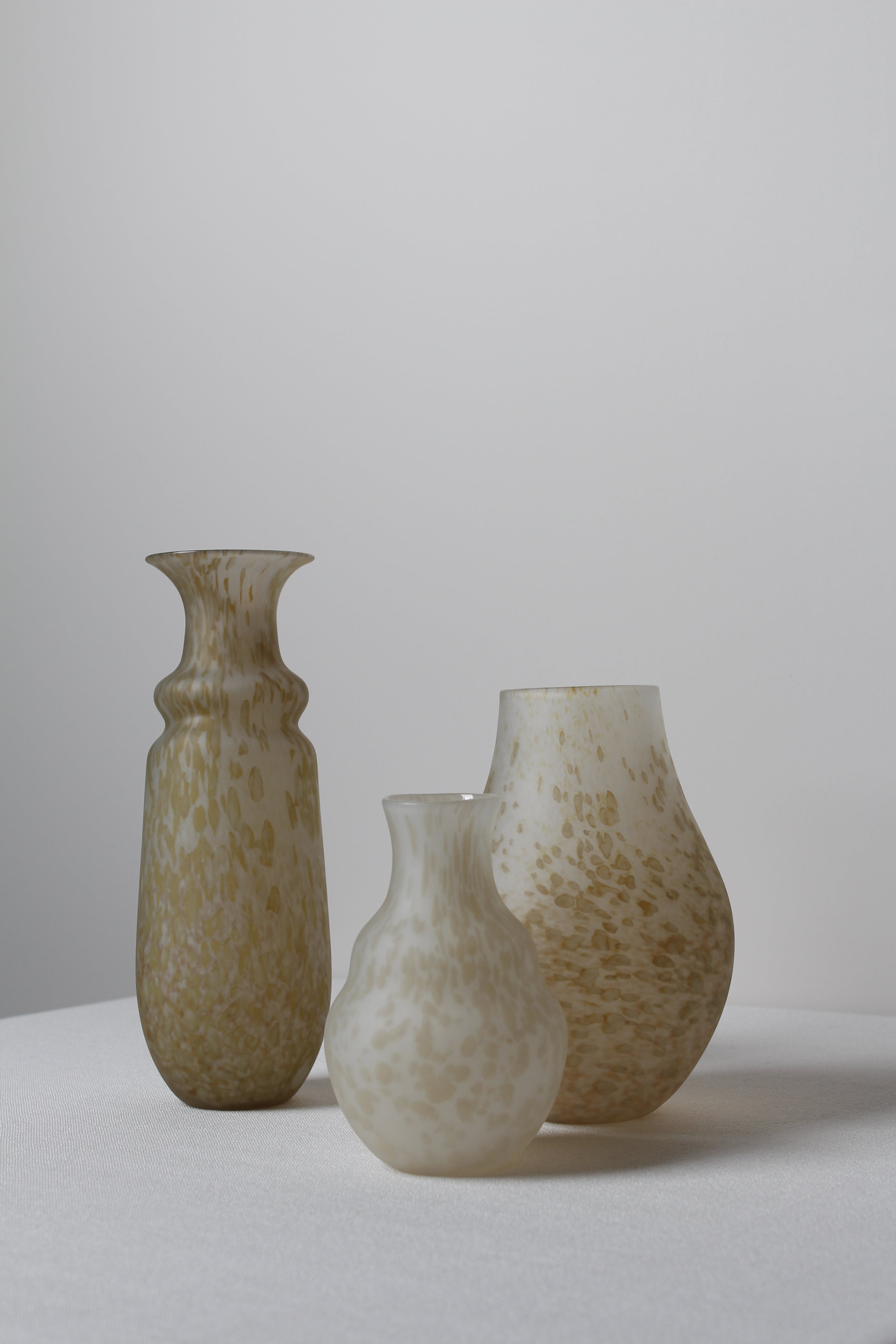 Medium Speckled Vase in Caramel — side angle