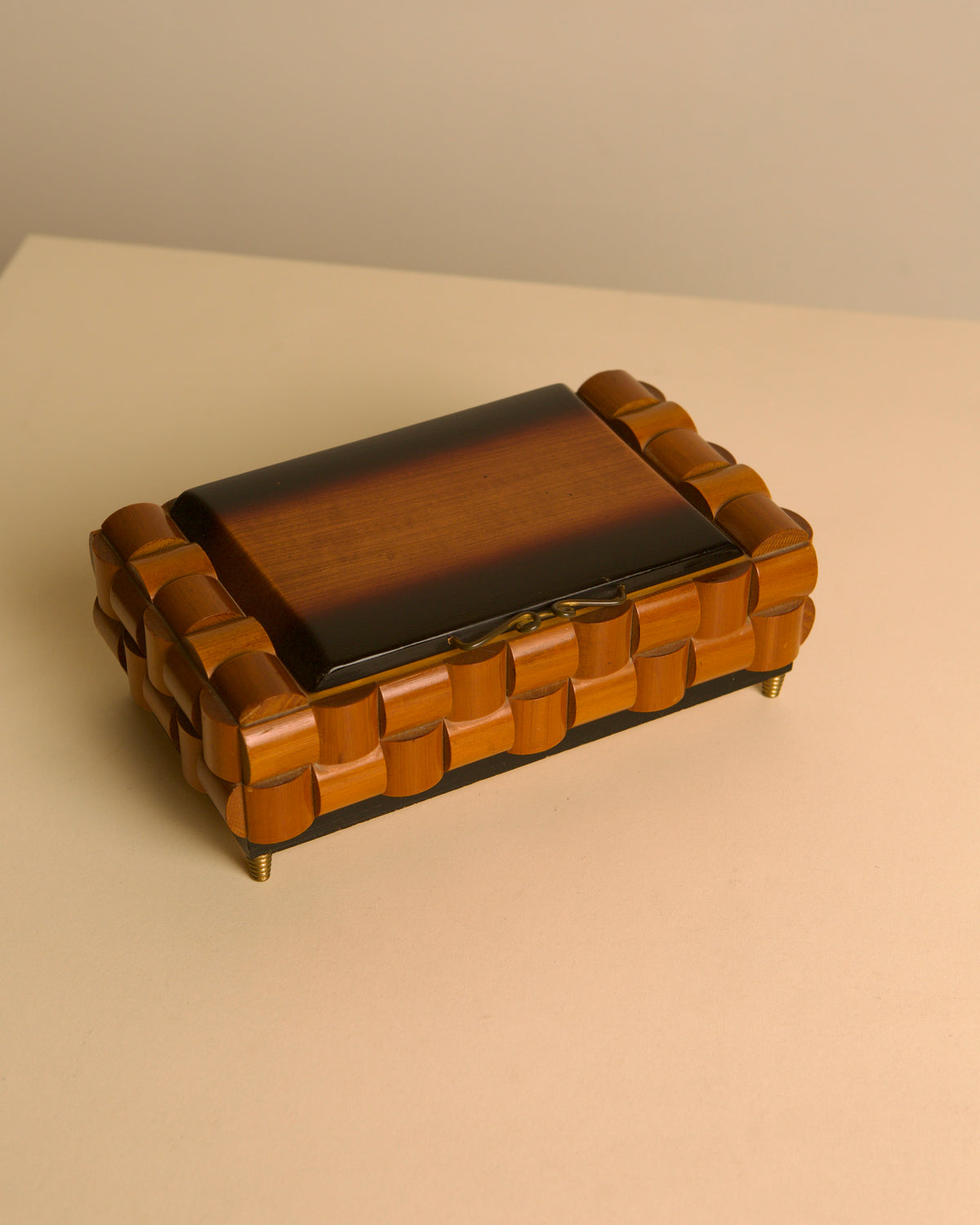 Italian woven wood and brass box, 1970s — in context