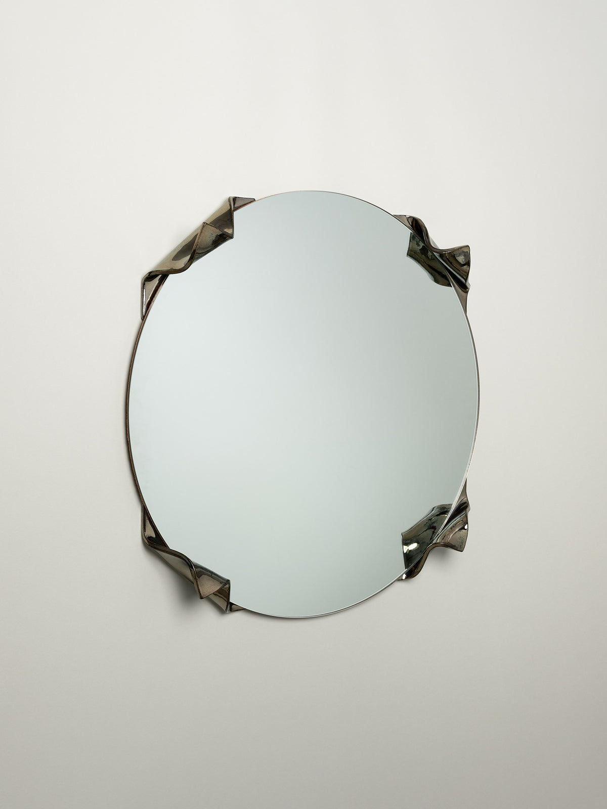 Mira Wall Mirror, Obsidian — lifestyle setting