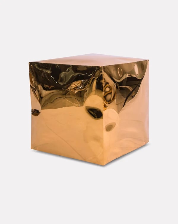 Stainless Steel Cube Pouf by Nitush Arosh by Nitush Aroosh | The Oblist