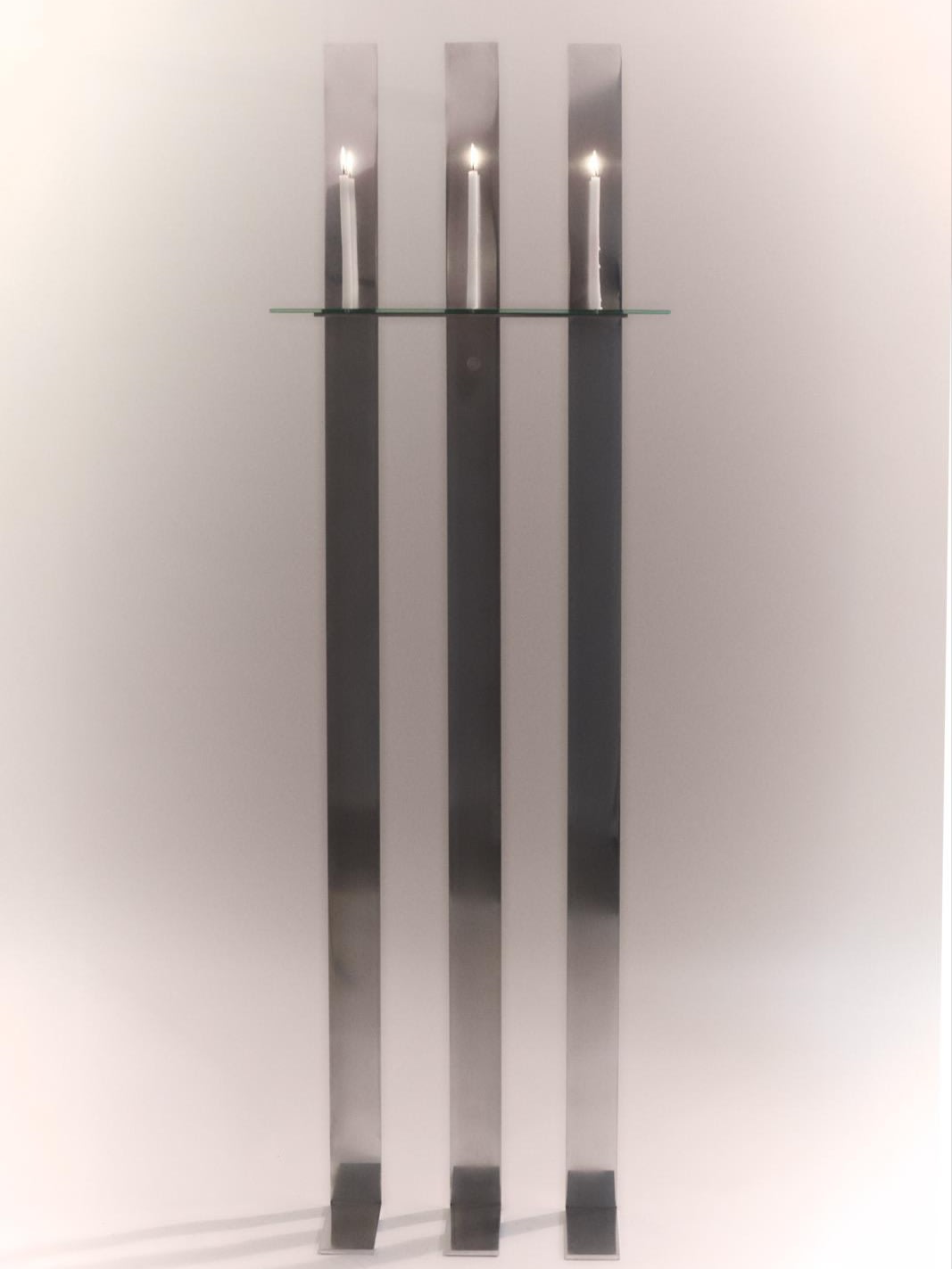 Chandelier “Absence” - Scuptural Candle Holder made of Antique Glass and Aluminium by Luc Sciberras | The Oblist