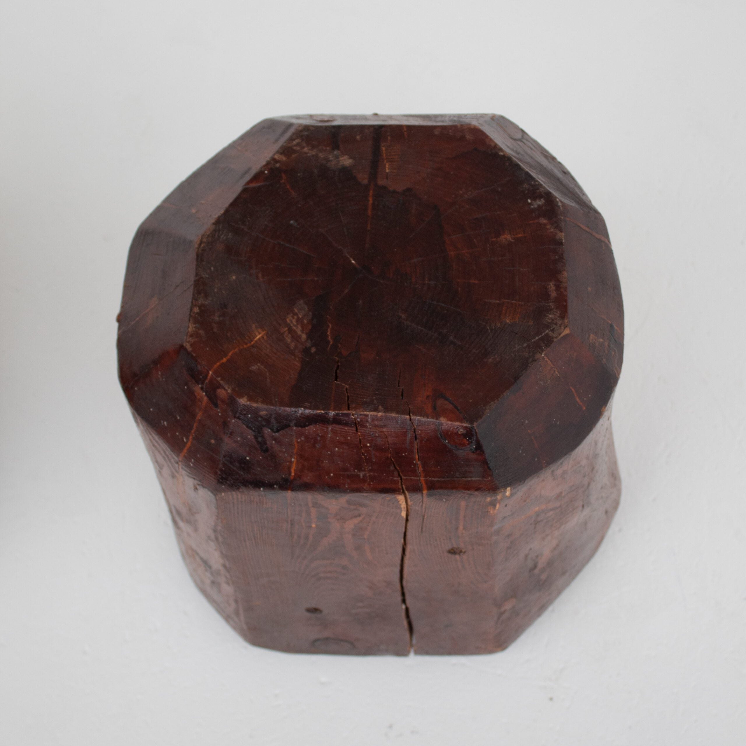 Sculptural Solid Wood Stools – Pair of Two Primitive Blocks — view 10