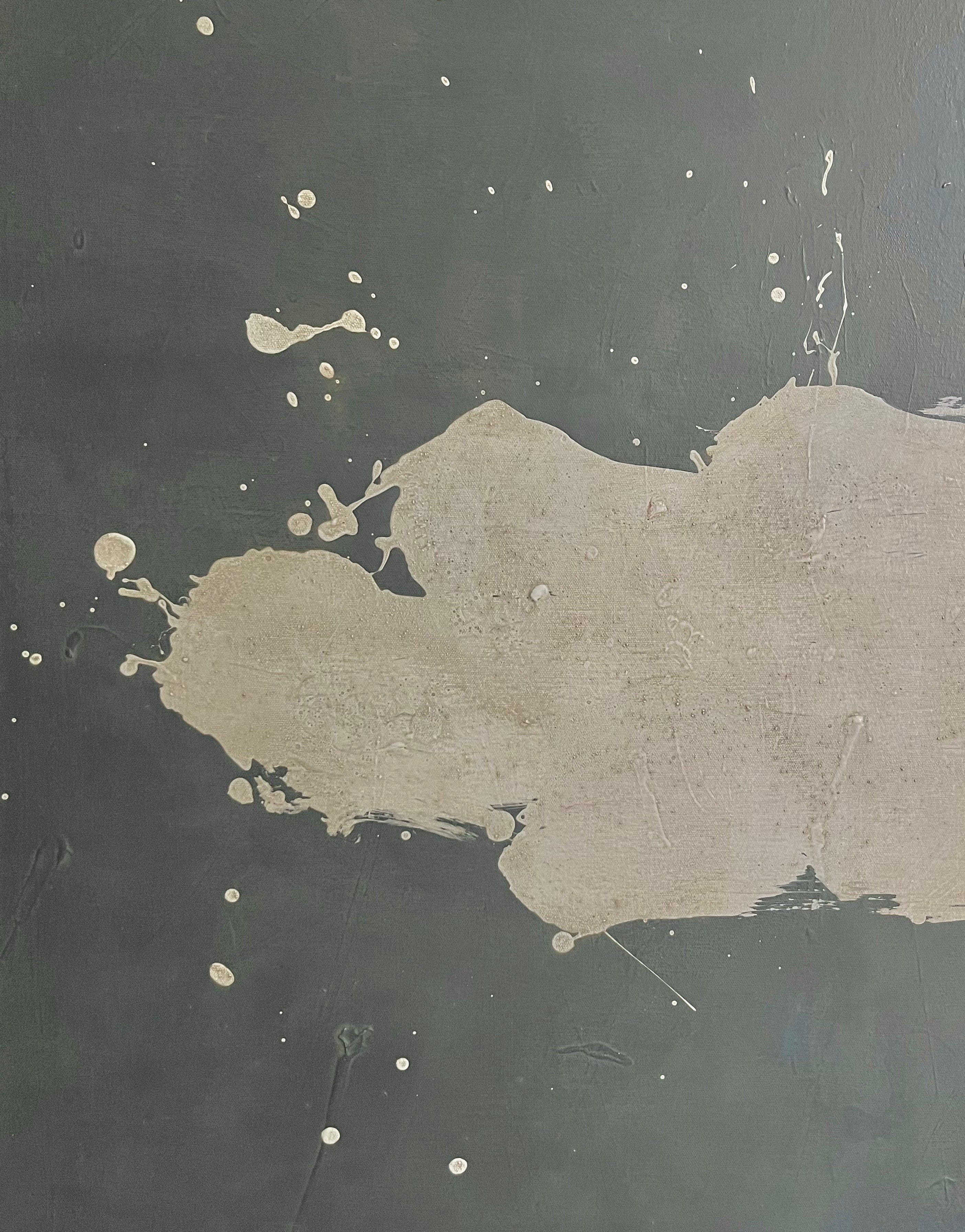 "Breaking Wave" Painting in Ink, Oil and Charcoal on Canvas — side angle