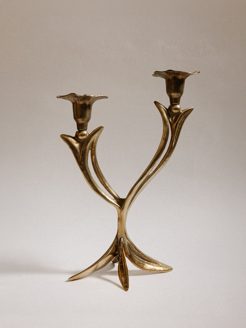 French Organic Flora Brass Candleholder by Trove Paris | The Oblist