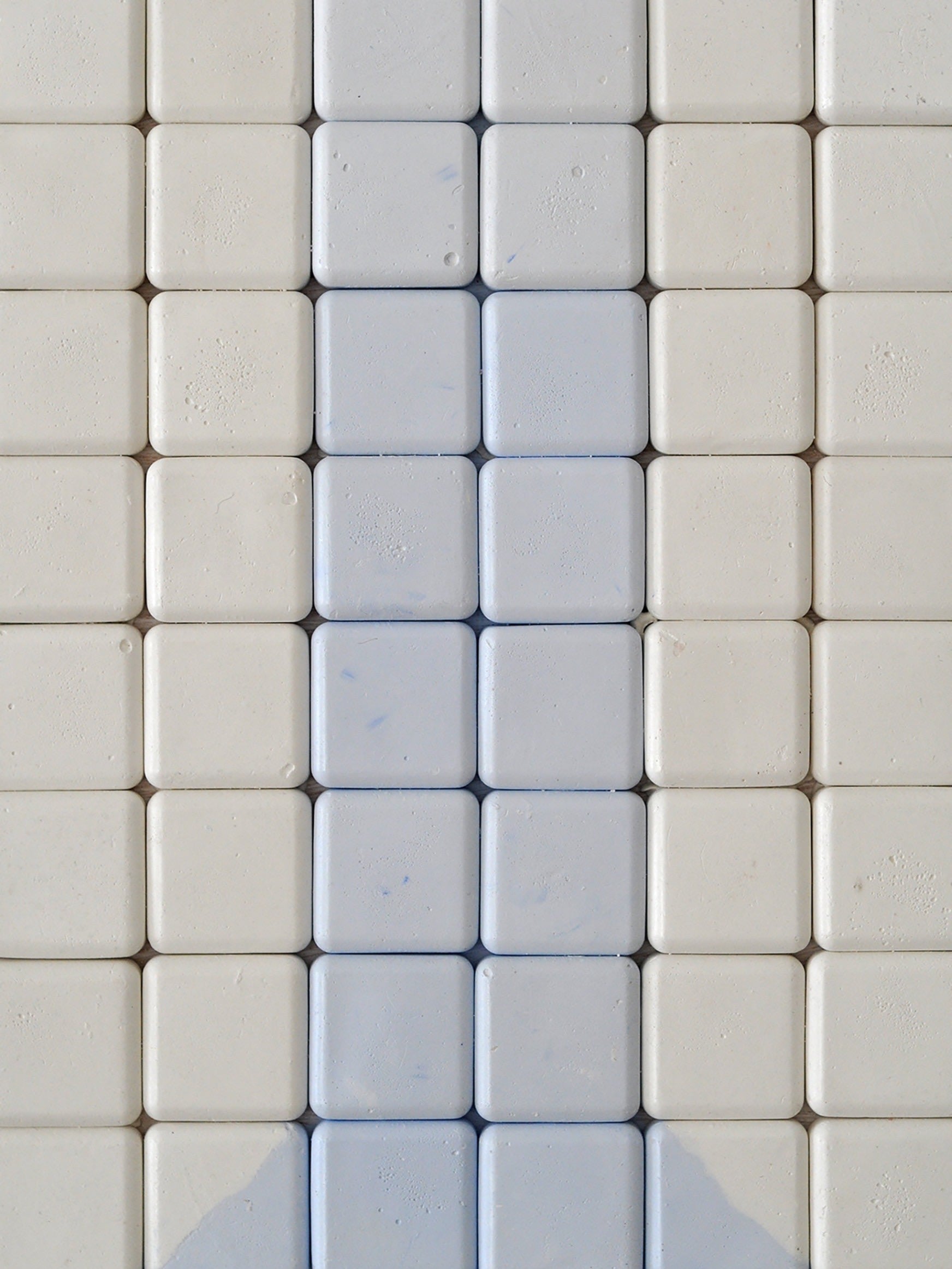 Gesso Painting No.9 - Minimalist Relief — overhead view of textured white surface