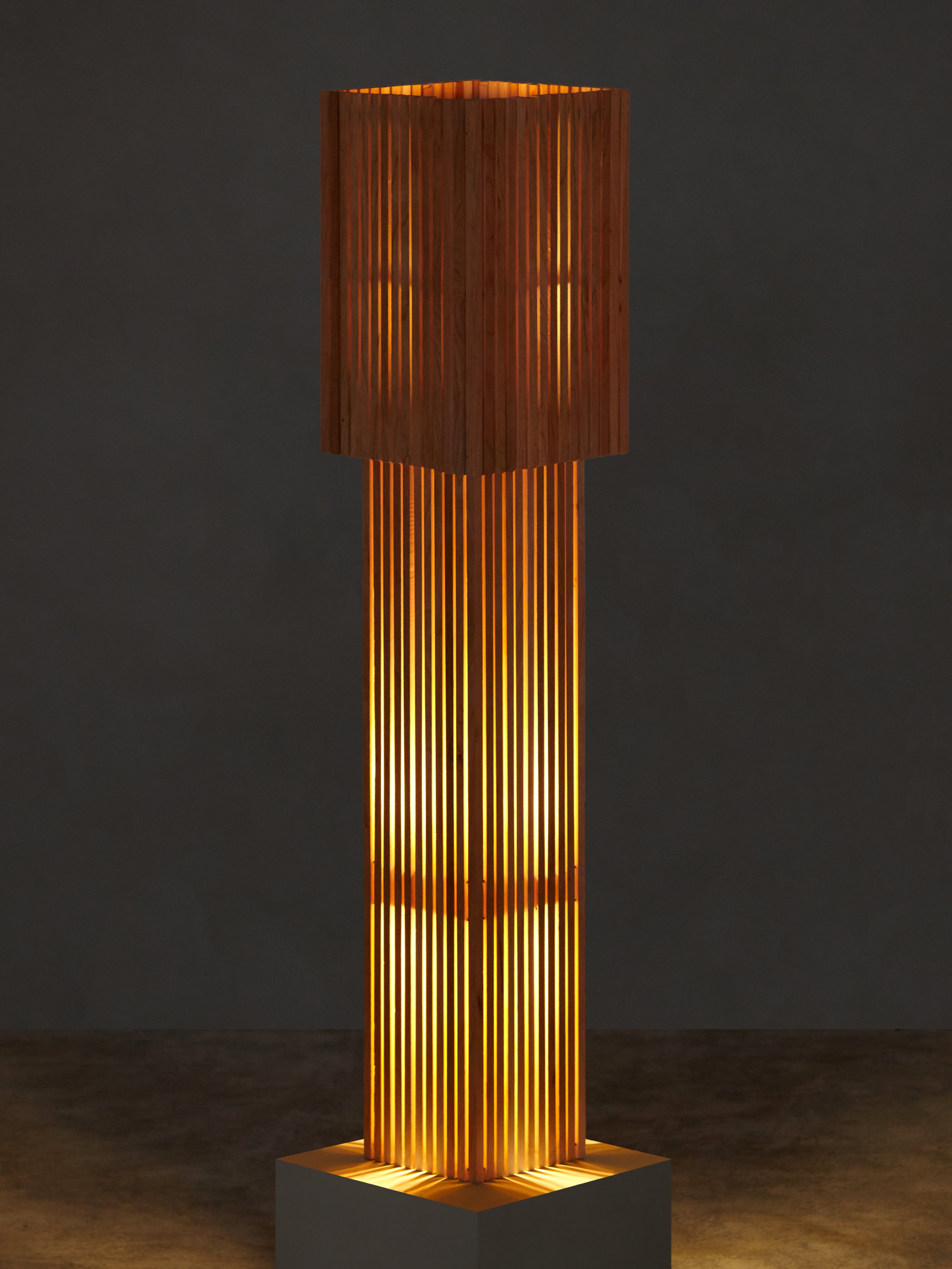 Wooden Parallilo Floor Lamp — lifestyle setting