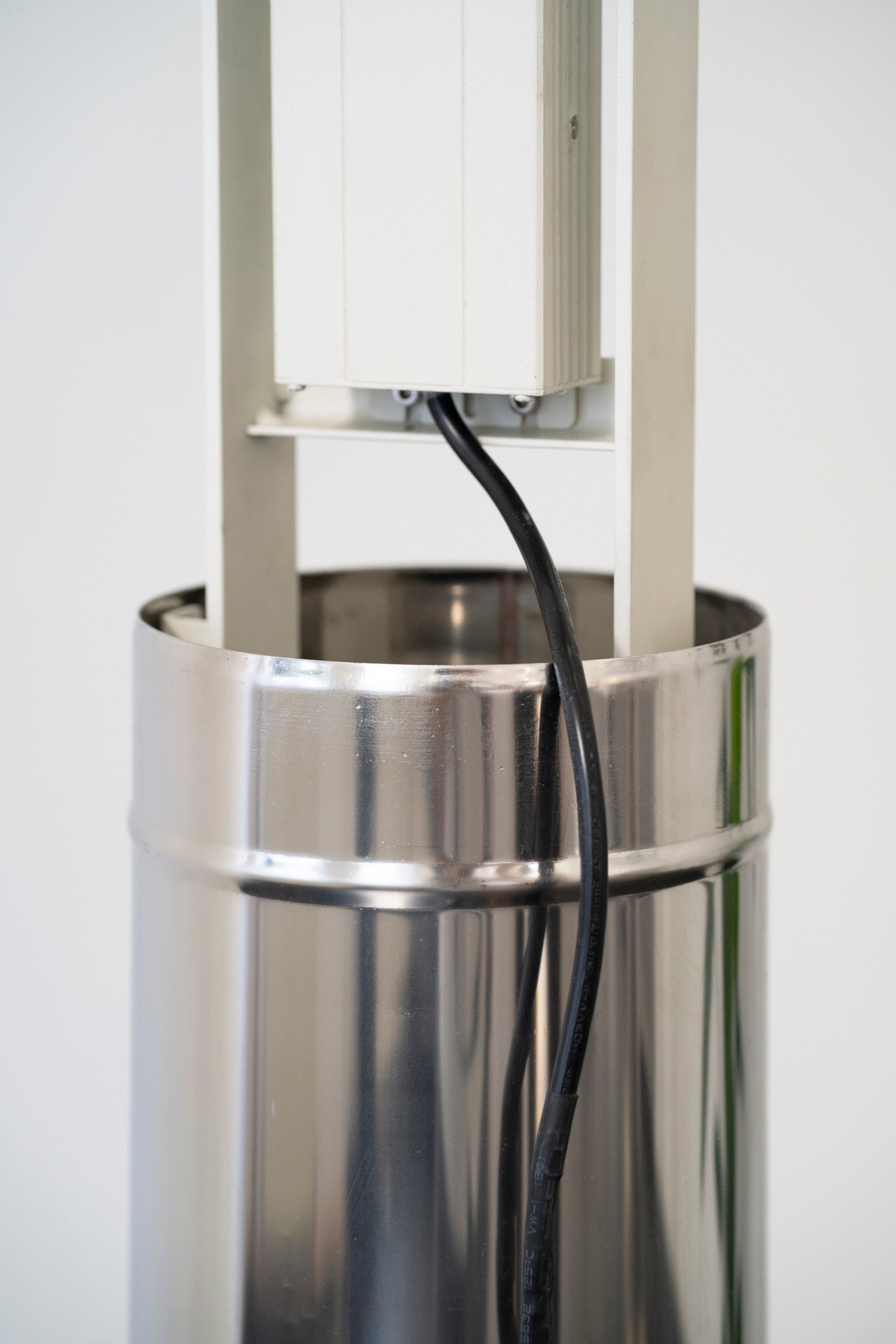 Minimalism Floor Lamp DN_S2507 in Chrome - Column Collection — back view showing chrome base and cable