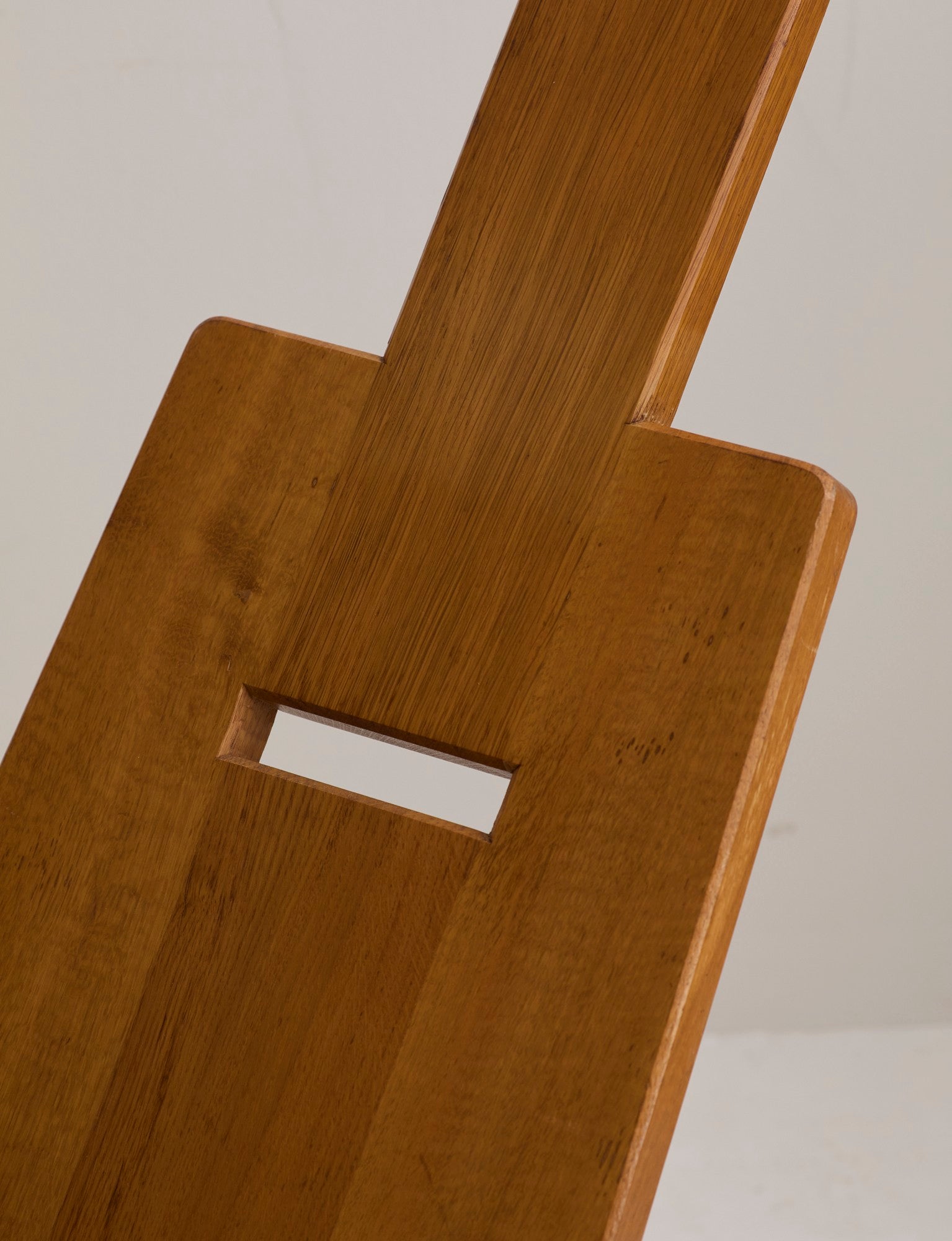 French Palaver Chair by Alain Gaubert in Solid Oak c. 1980 (Signed) — in context