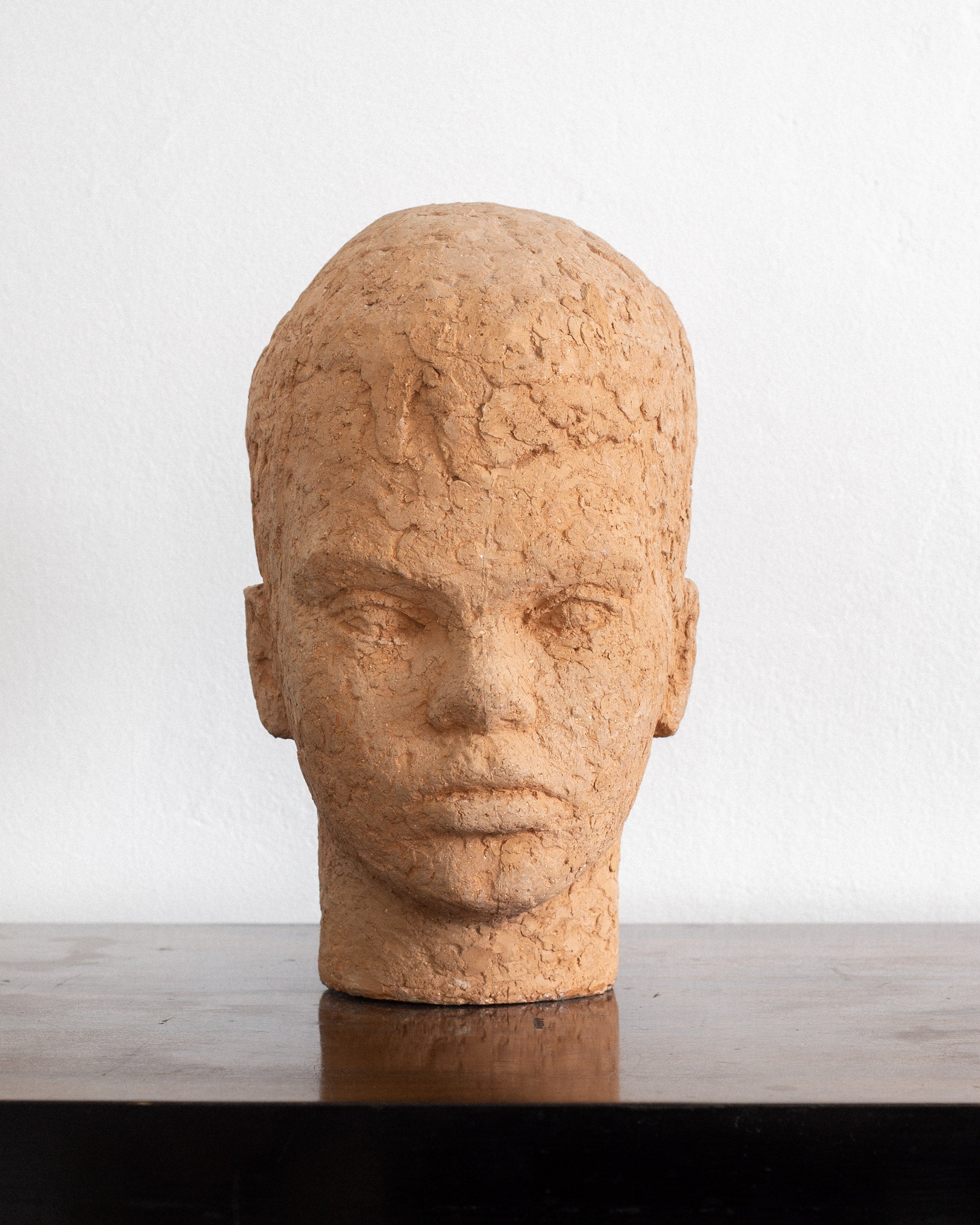 Mid Century Terracotta Sculpture by Birgit Wiberg-Stefelt, Sweden, 1950s — front view highlighting textured terracotta surfac
