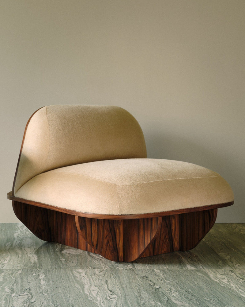 MATERA Armchair in Wood and Textile — lifestyle setting
