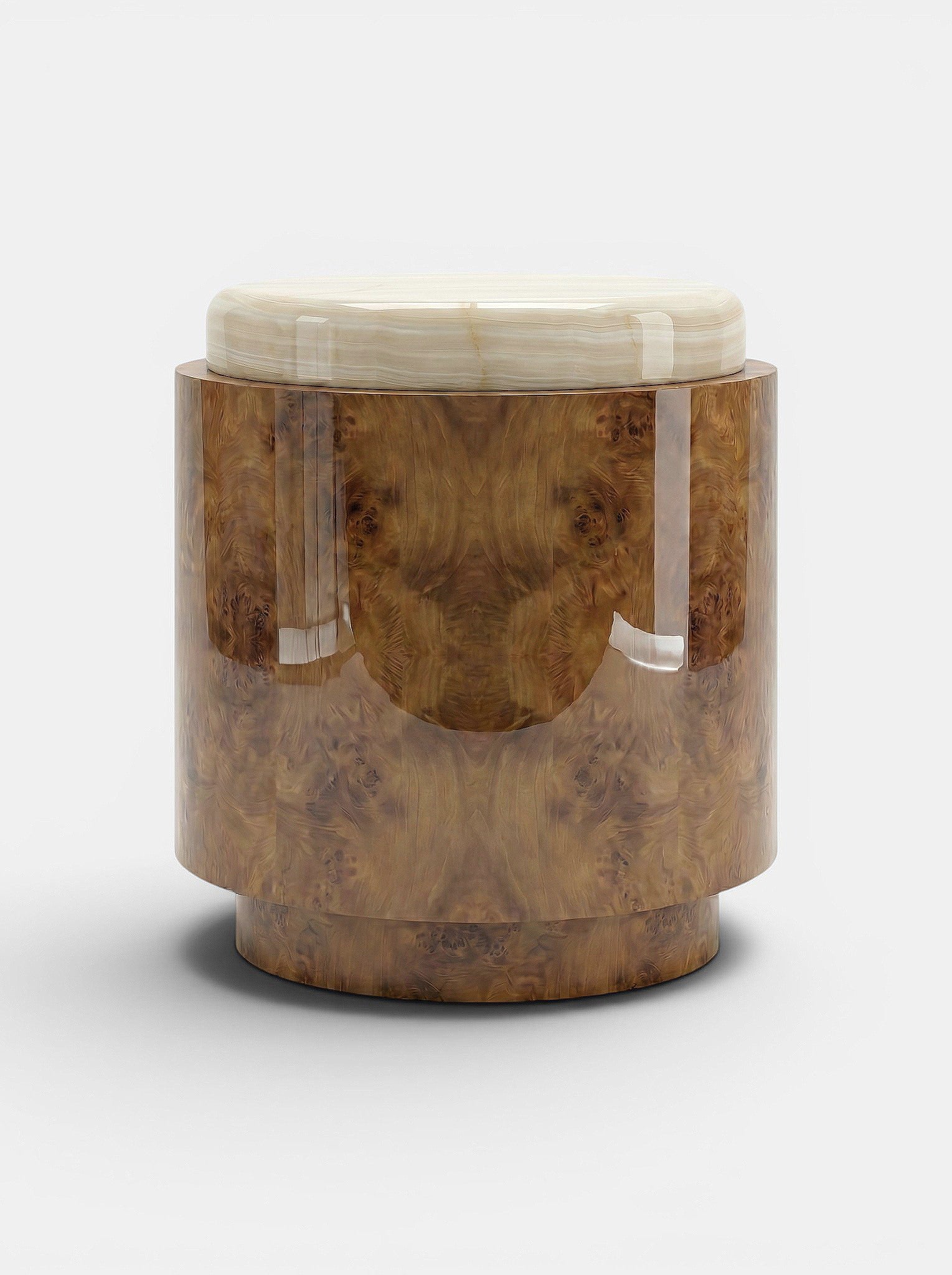  Pompon Burl Wood Honey Off-White And Ivory Onyx — side angle