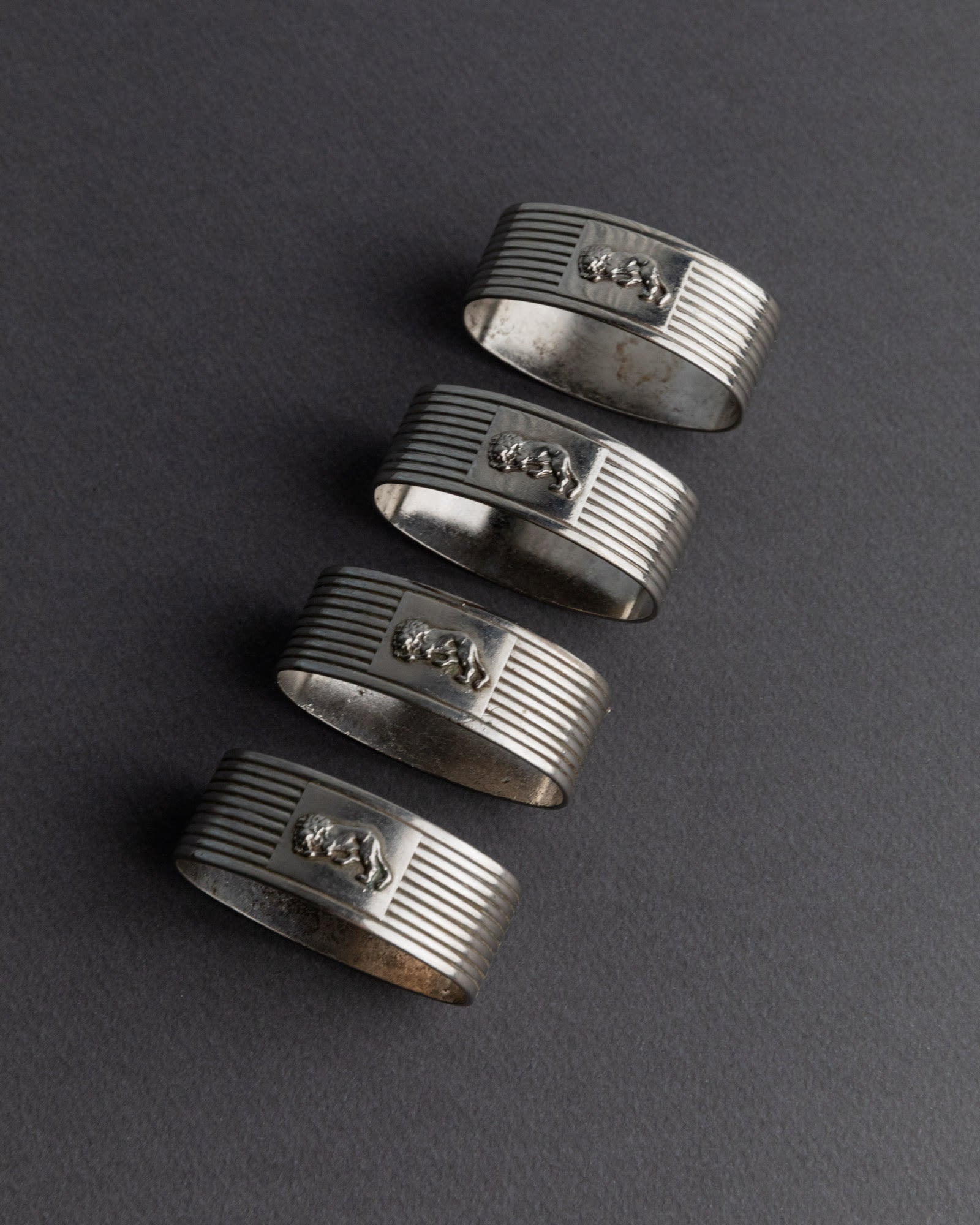 1960s Silver Plated Napkin Rings, Set of 4