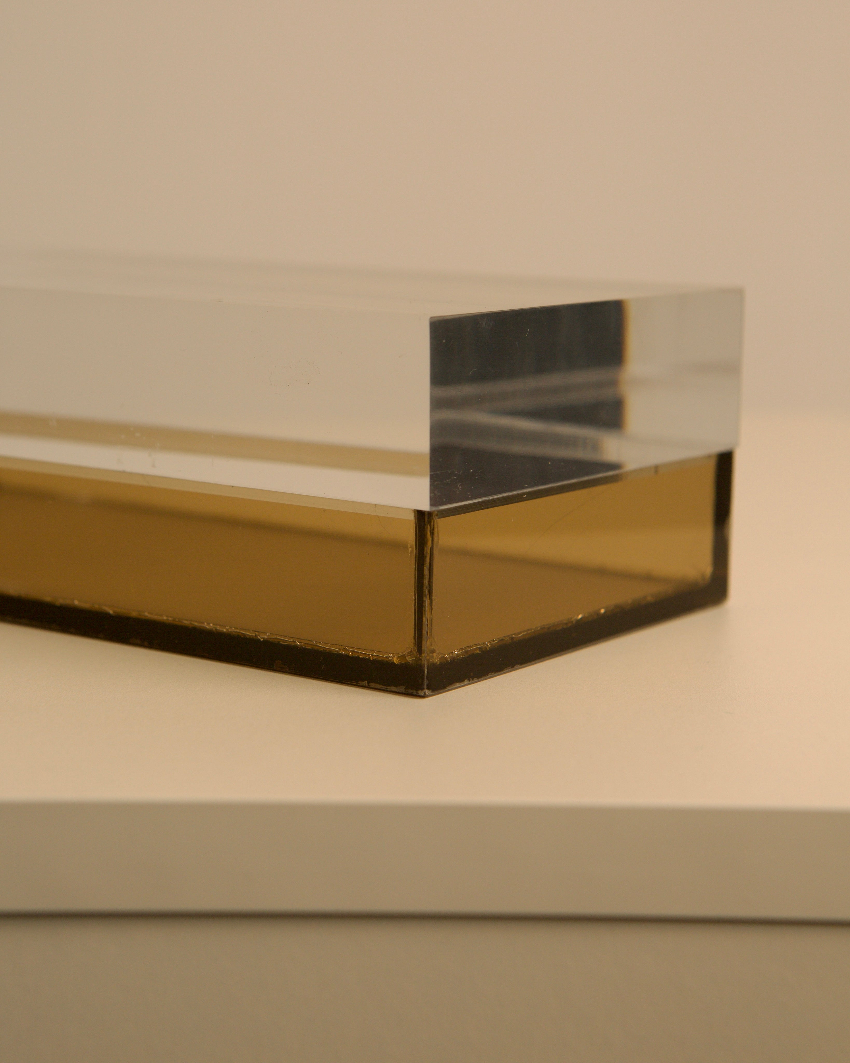 Italian Box in Smoked and Transparent Plexiglass 1970s