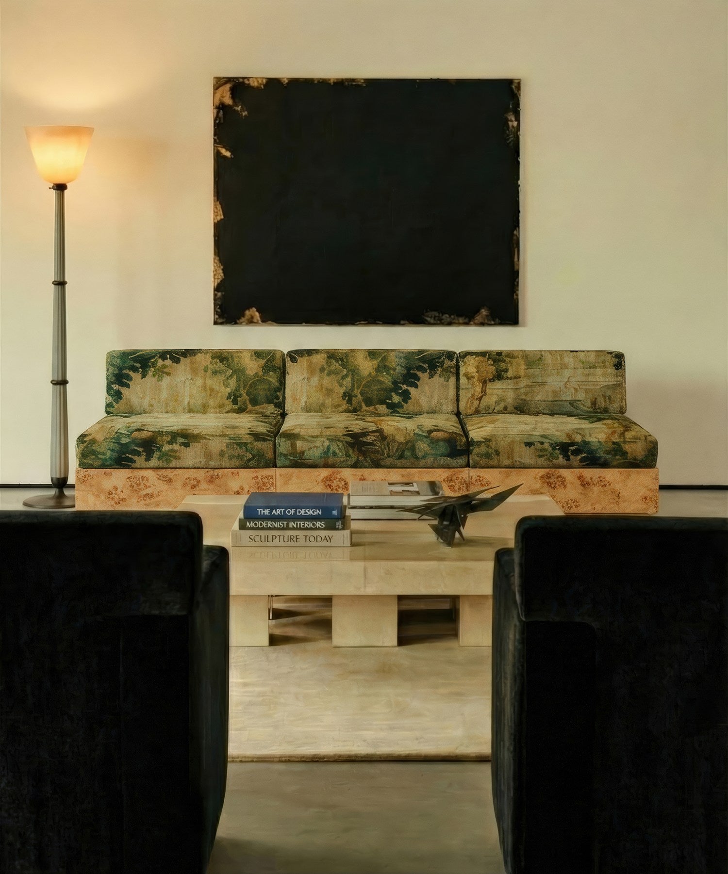 KAVA Collection II SOFA – Maple Burl Finish, Pierre Frey Upholstery — lifestyle setting