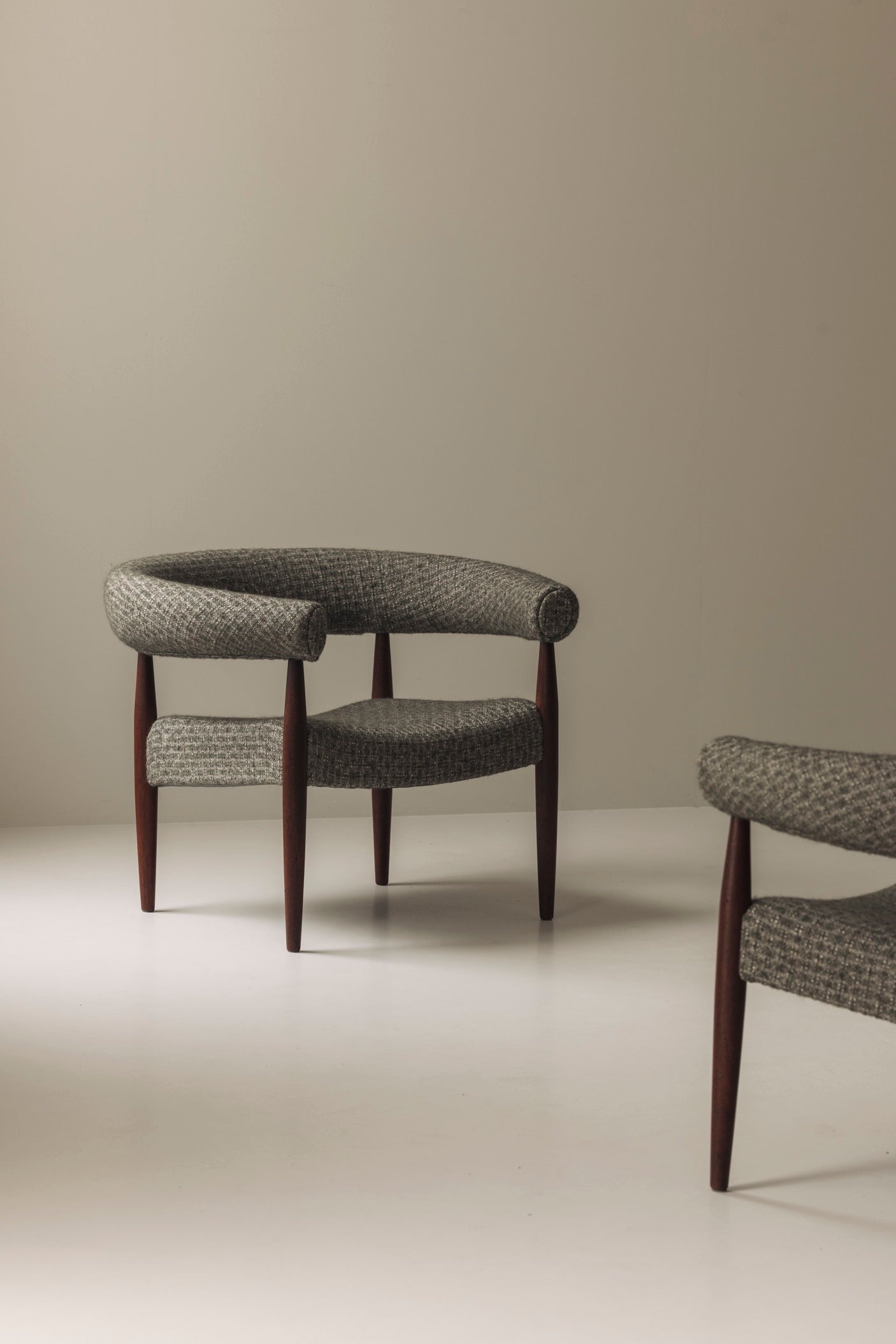 Very rare set of 'Ring Chairs' by Nanna and Jørgen Ditzel, Denmark 1958 — side angle