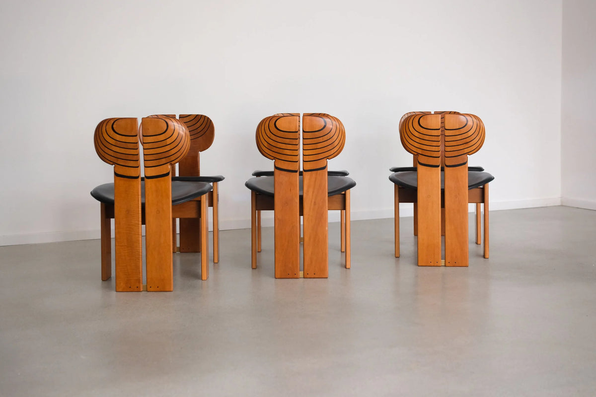 Africa Dining Chairs by Afra & Tobia Scarpa for Maxalto (Set of 6) — alternate view