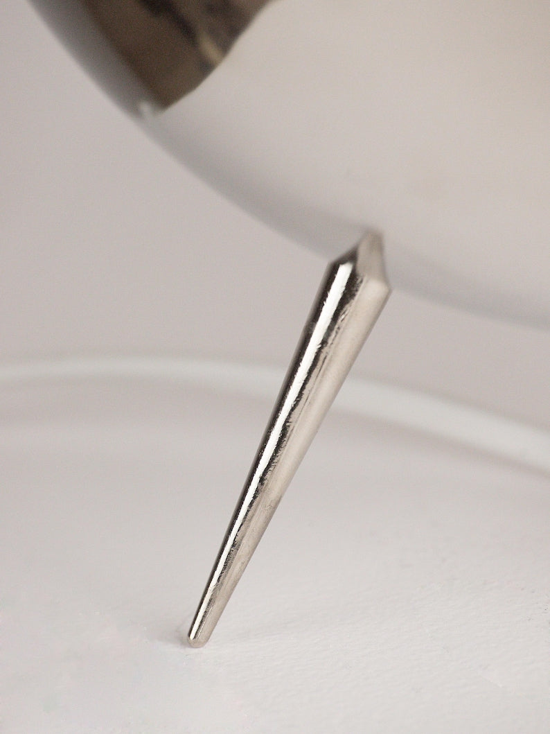 Vintage Chrome UFO Table Lamps — side angle