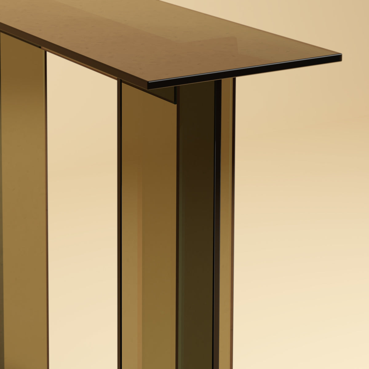 Glass Console Table - NAZ Series — side angle