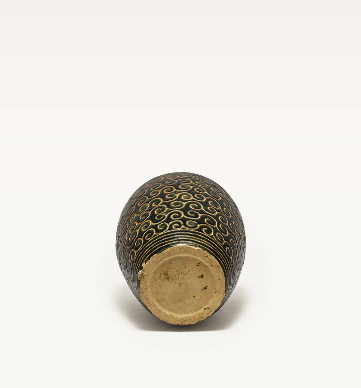 Scroll Pattern Ceramic Vase — detail view