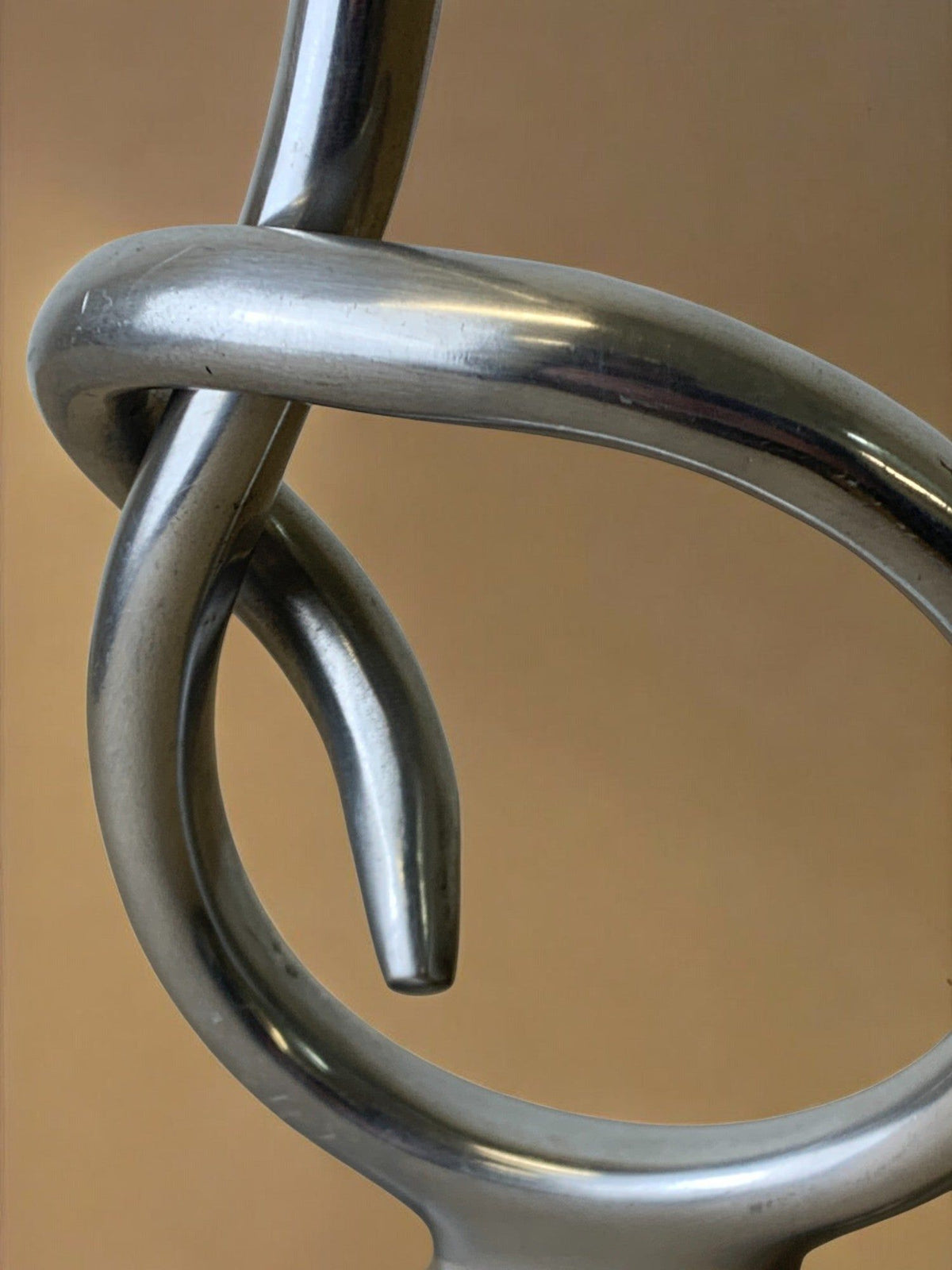 Biomorphic Candleholder, Solid Aluminum, Spain, 1970s — side angle