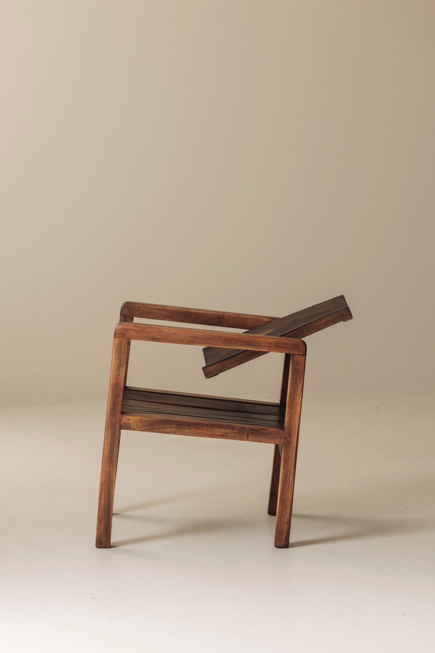 Pair of French Modernist Mahogany Armchairs, 1950s — alternate view