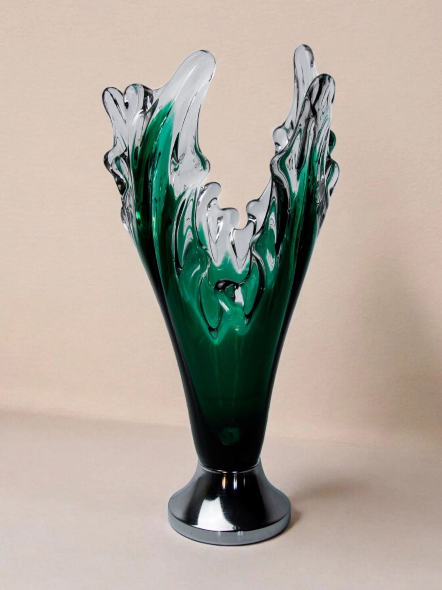 Sommerso Vase by Seguso, Italy, 1970s — side angle
