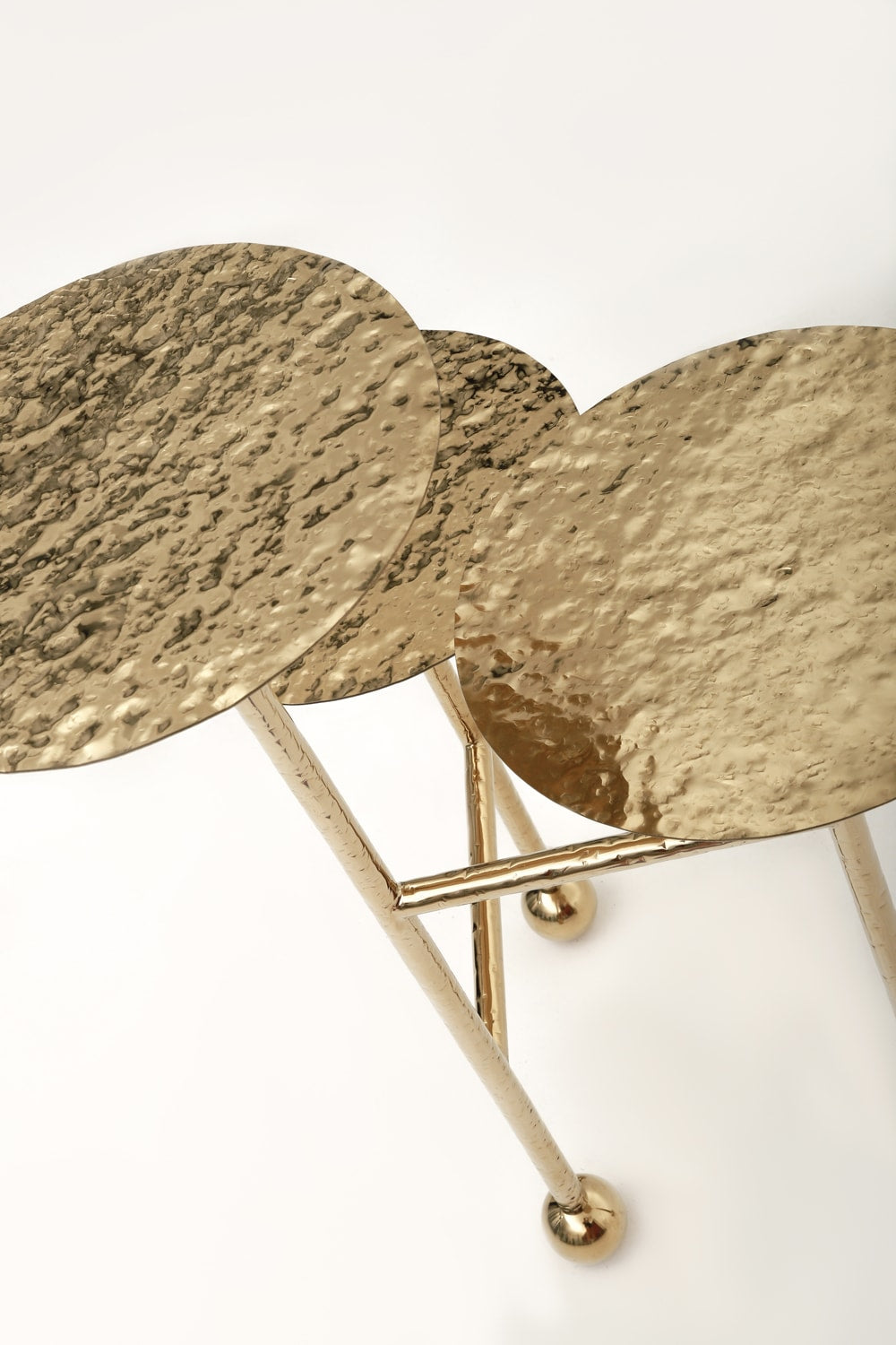 Liquid Side Table in Solid Brass — close-up