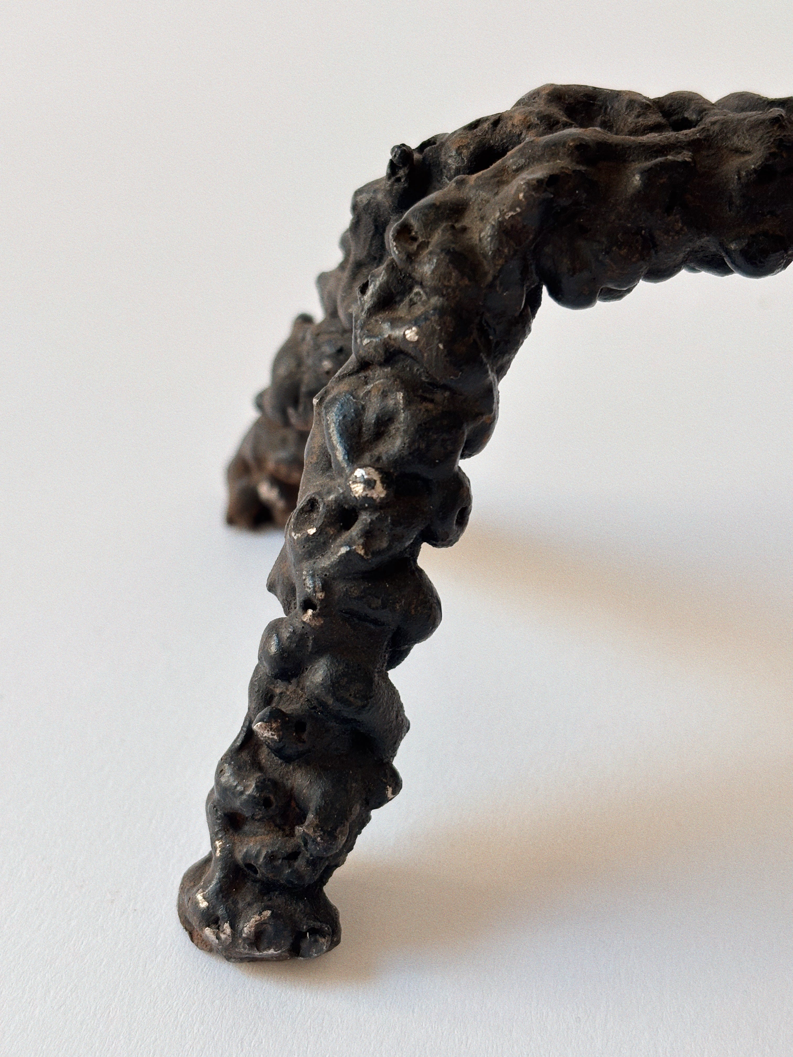 Molten Textured 4 Arm Candlestick, c. 1970's Poland — close-up