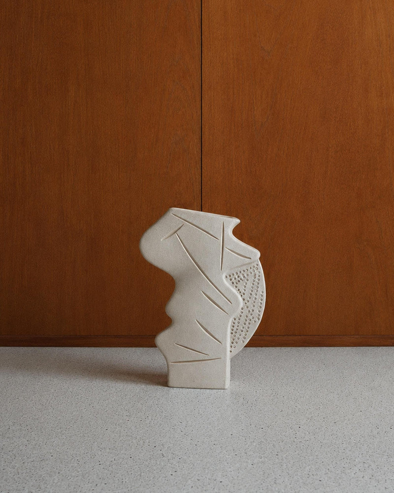 Vintage 1970s Studio Pottery Vase, Stoneware Ceramic with Abstract Slotted Form, Sculptural Flower Vase Design, Retro Home Decor, Gift Idea by Bottega Jacobs