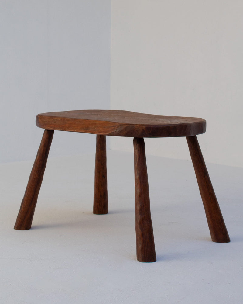 Brutalist Solid Wood Side Table in Oak by Malata Antwerp | The Oblist — handcrafted oak material