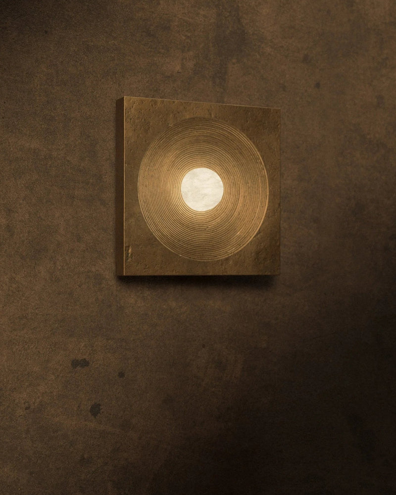Revolver Wall Lamp in Alabaster and Cast Brass by Studio Brocky — side angle