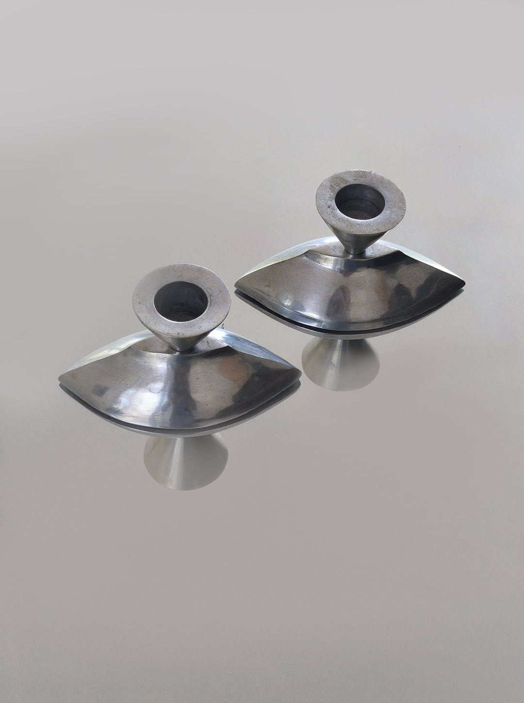 Pair of Candle Holders — side angle