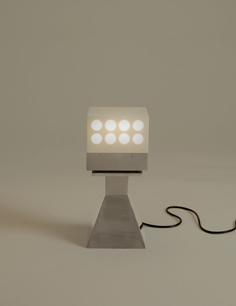 Vardo modern table lamp with illuminated LED grid by Animate Objects