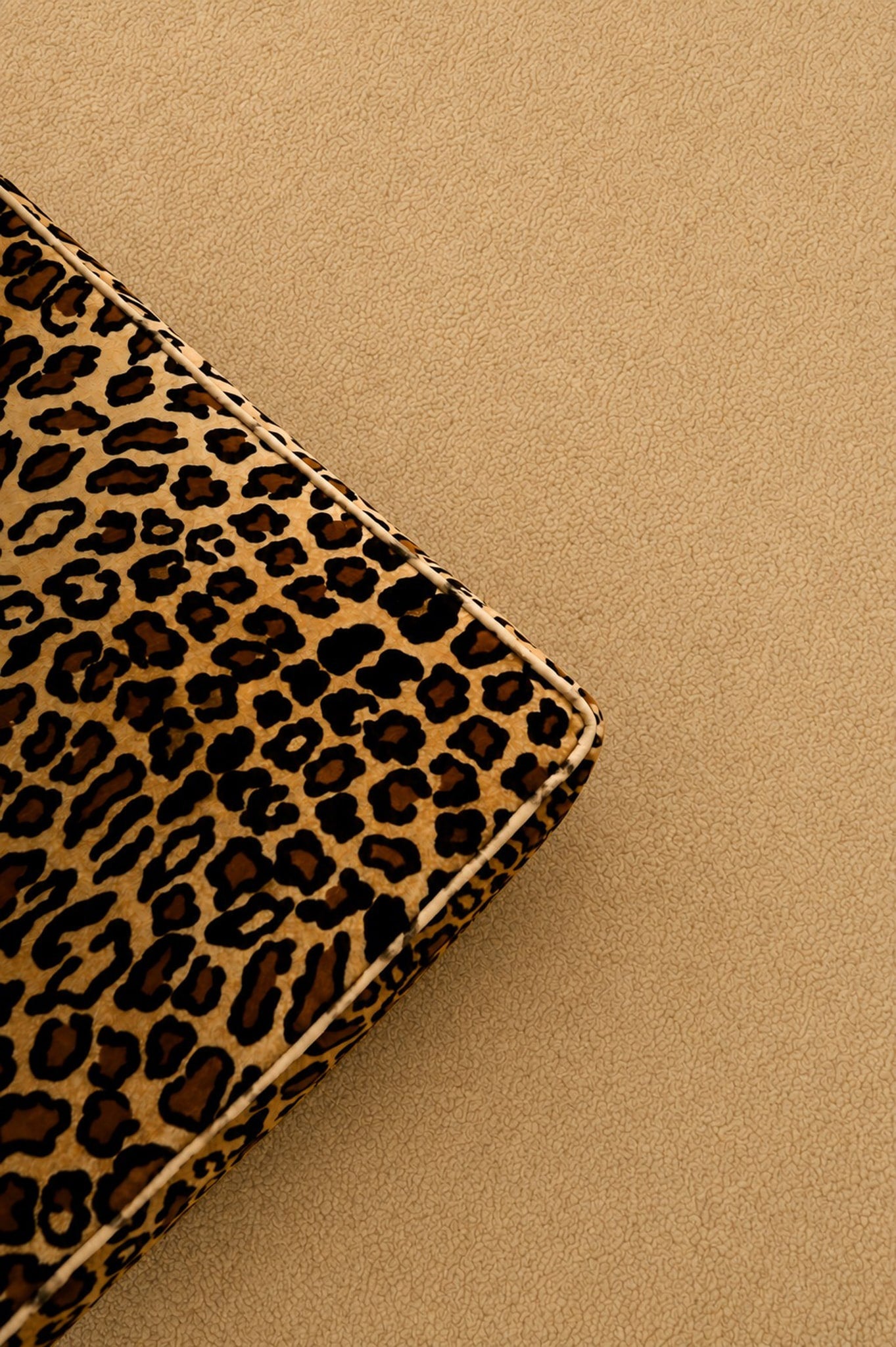 Pair of Leopard Upholstered Footstools — alternate view