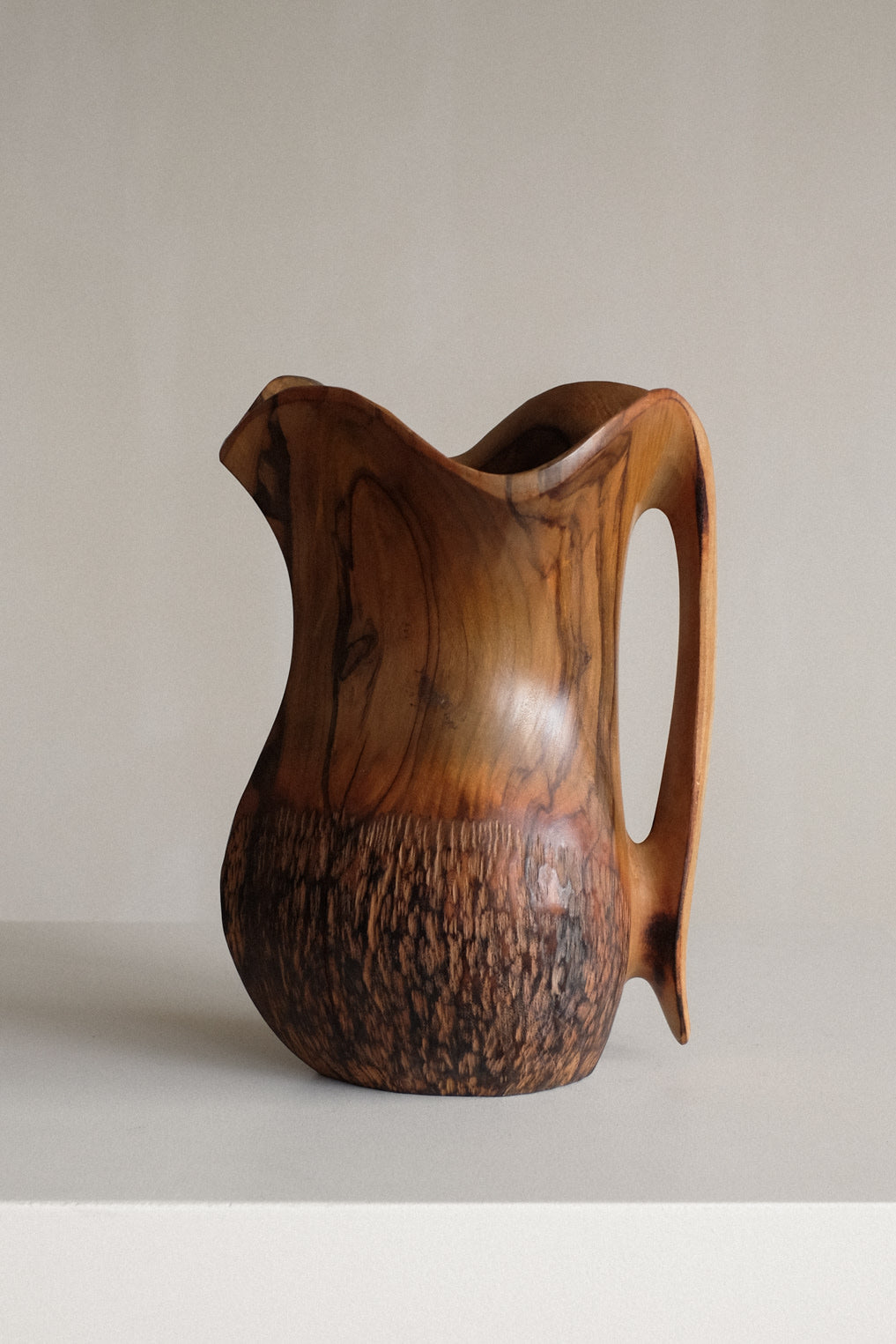Vintage Handcrafted Wooden Pitcher – Falcon Spain — lifestyle setting