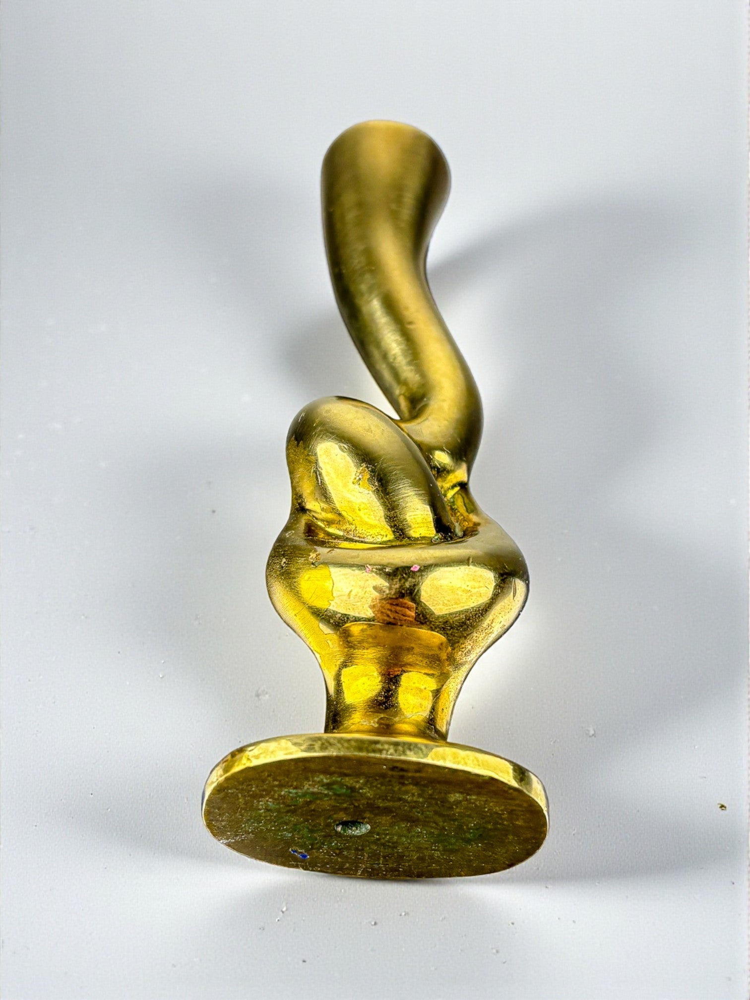 Italian Brutalist Knot Candlestick in Bronze, Circa 1970 — side angle