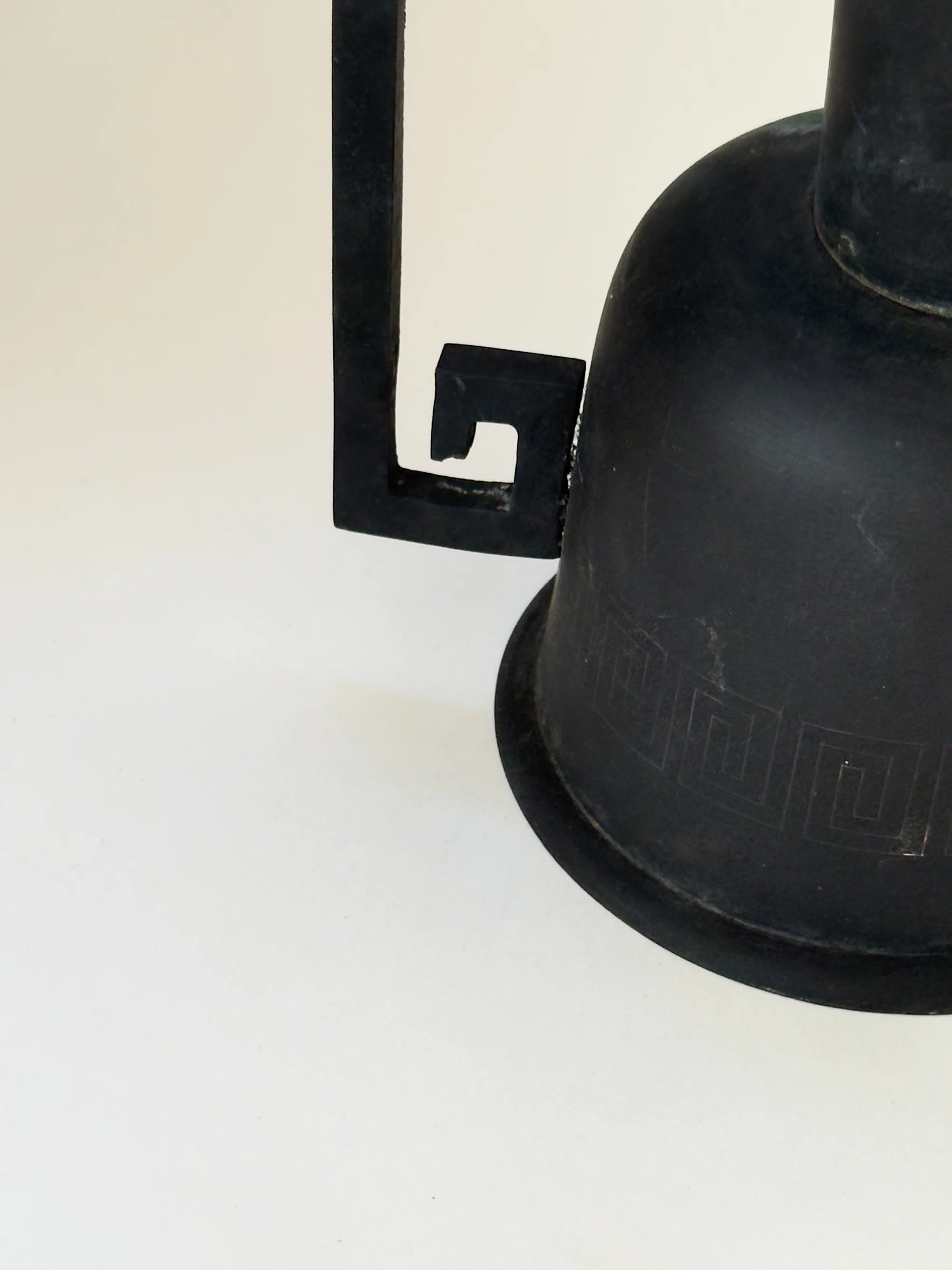 Antique Japanese Bronze Temple Vase, 19th Century — angled view highlighting dark bronze finish