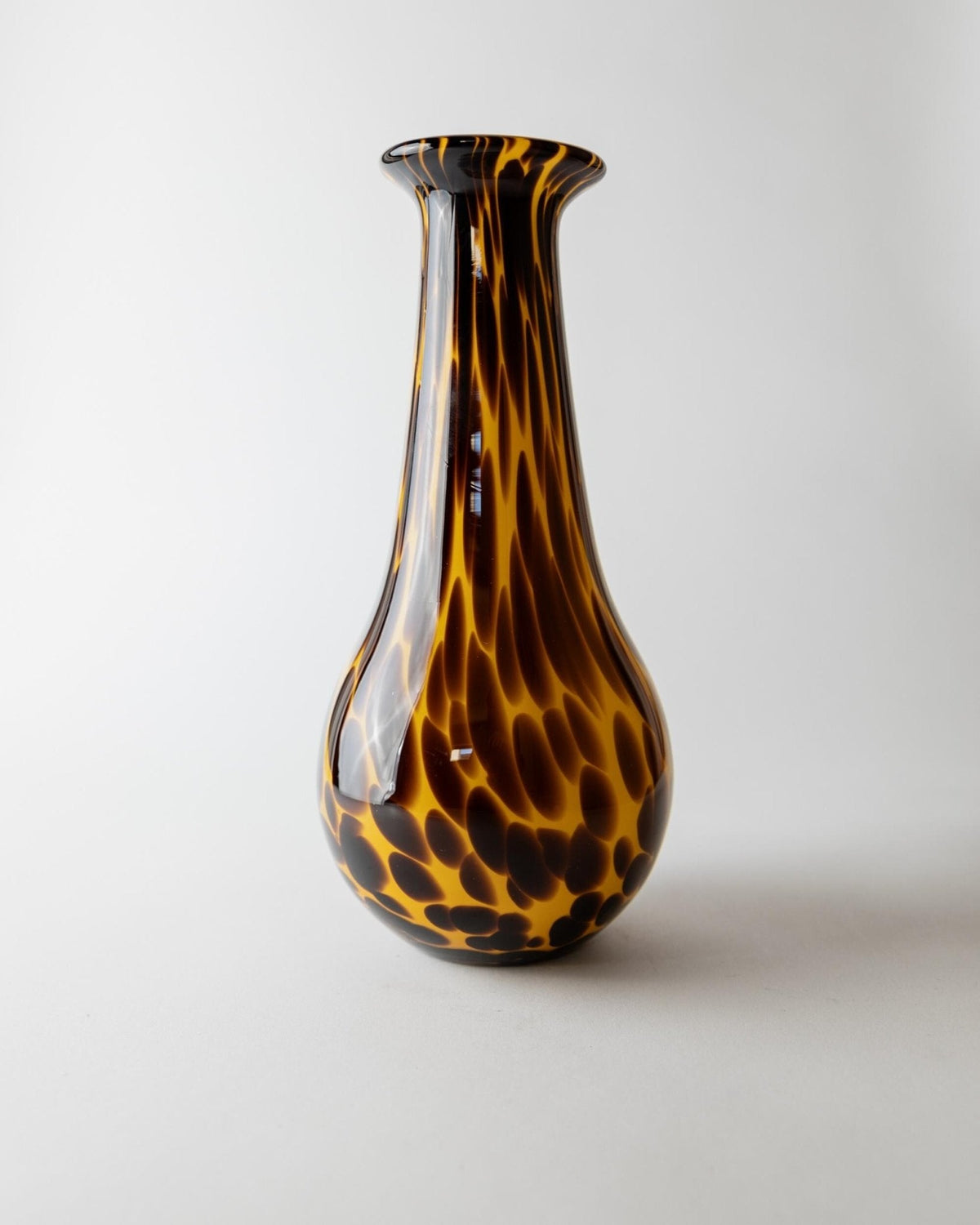 Vintage 1990s Murano Glass Vase, Yellow Art Glass with Brown Dots, Postmodern Italian Design, Sculptural Flower Vase, Elegant Gift Idea — view 11