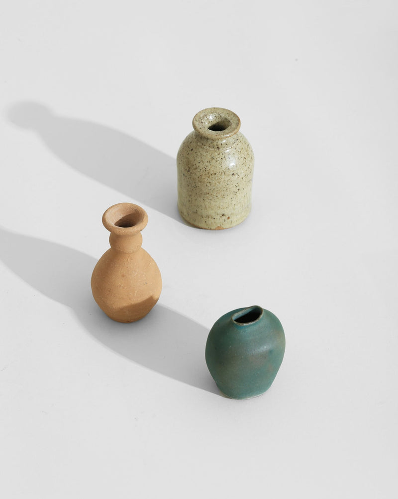 Artisan Pottery, Set of 3 — side angle