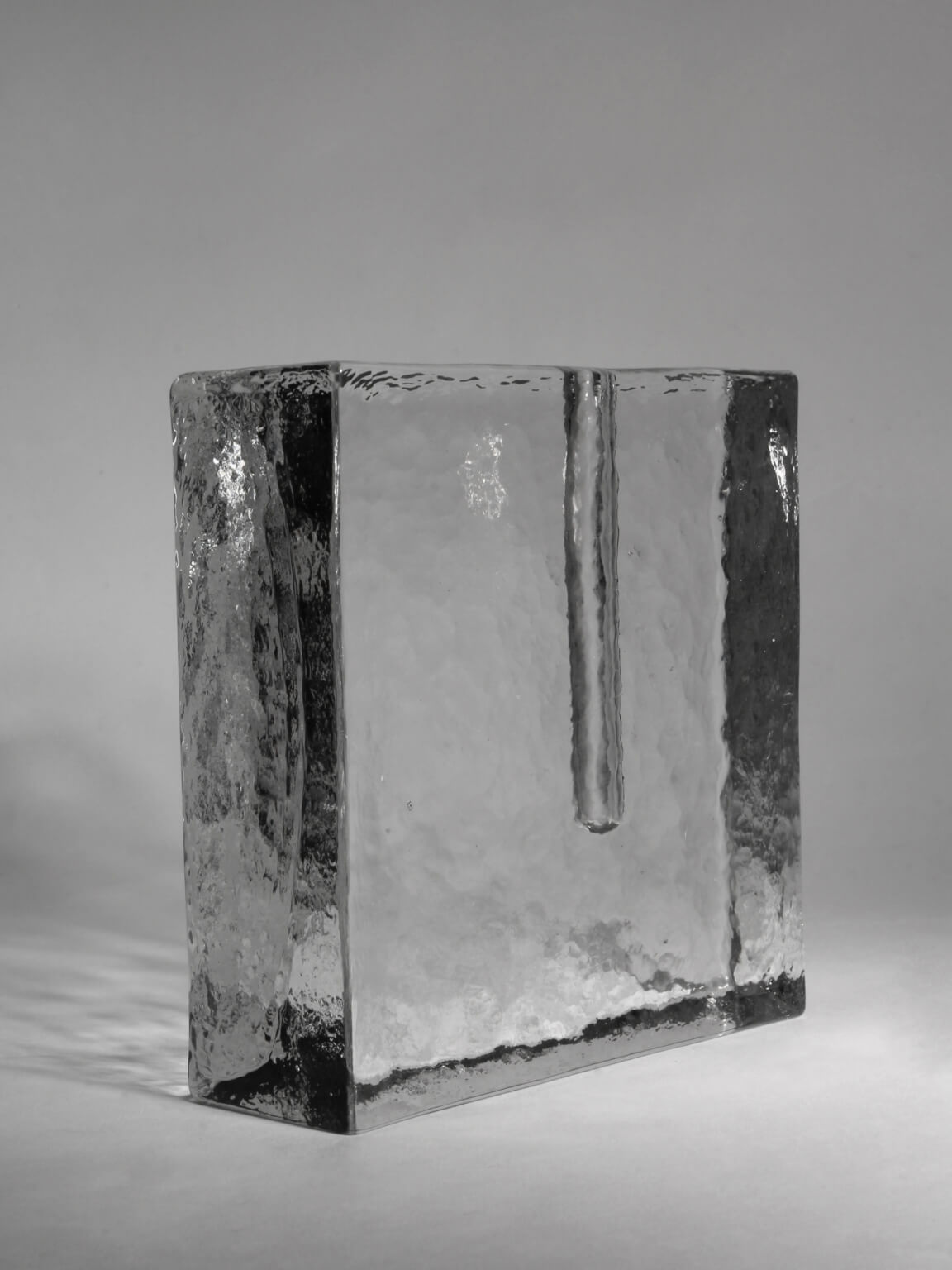 "Solifleur" Square Block Ice Glass Vase — lifestyle setting