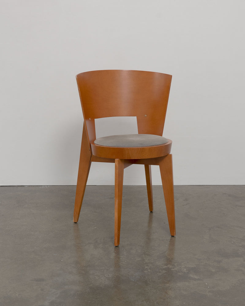 4 "Ola" Dining Chairs by Pascal Mourgue | The Oblist — wood and fabric upholstery