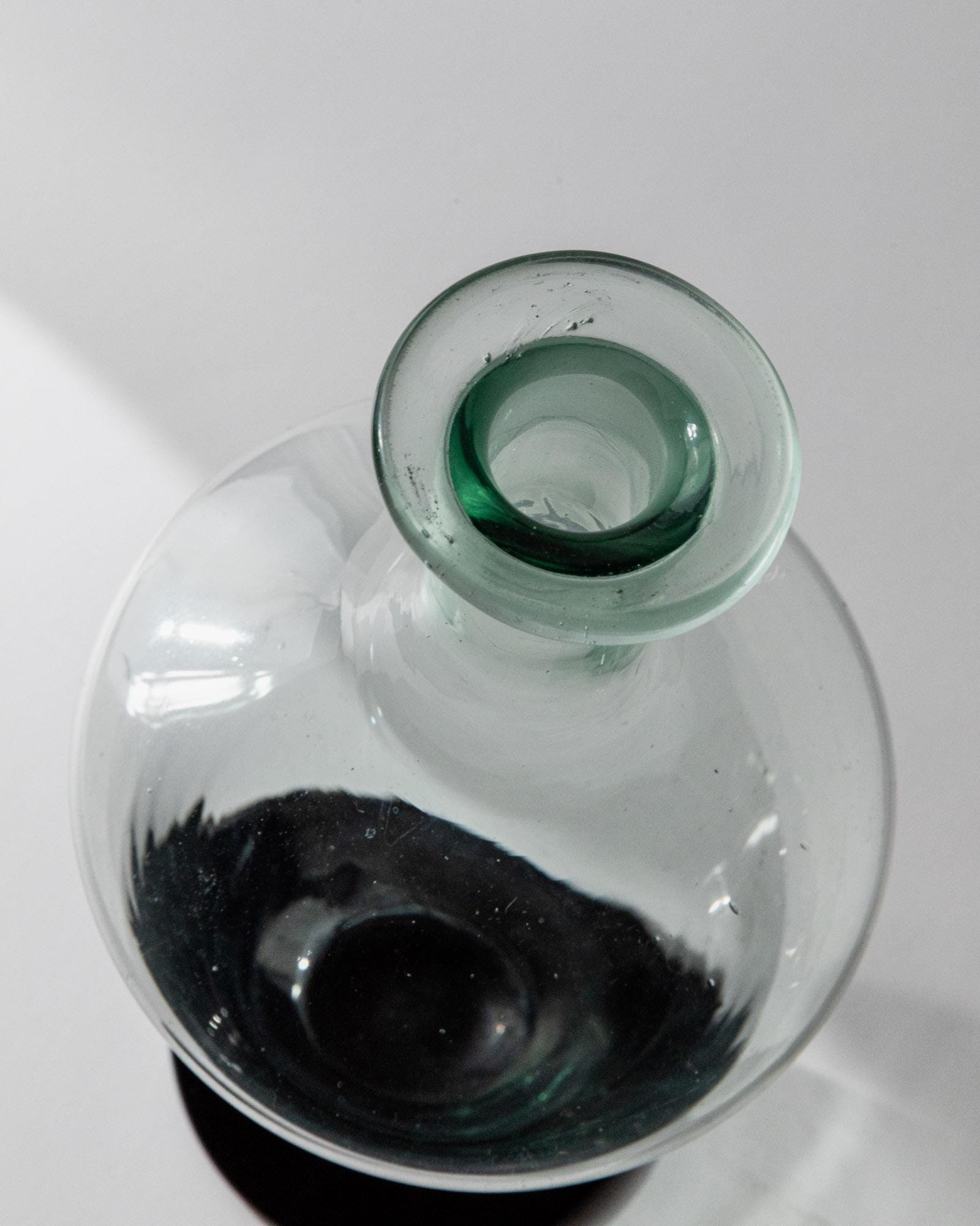 1960s Murano Glass Decanter — top view highlighting clear glass material