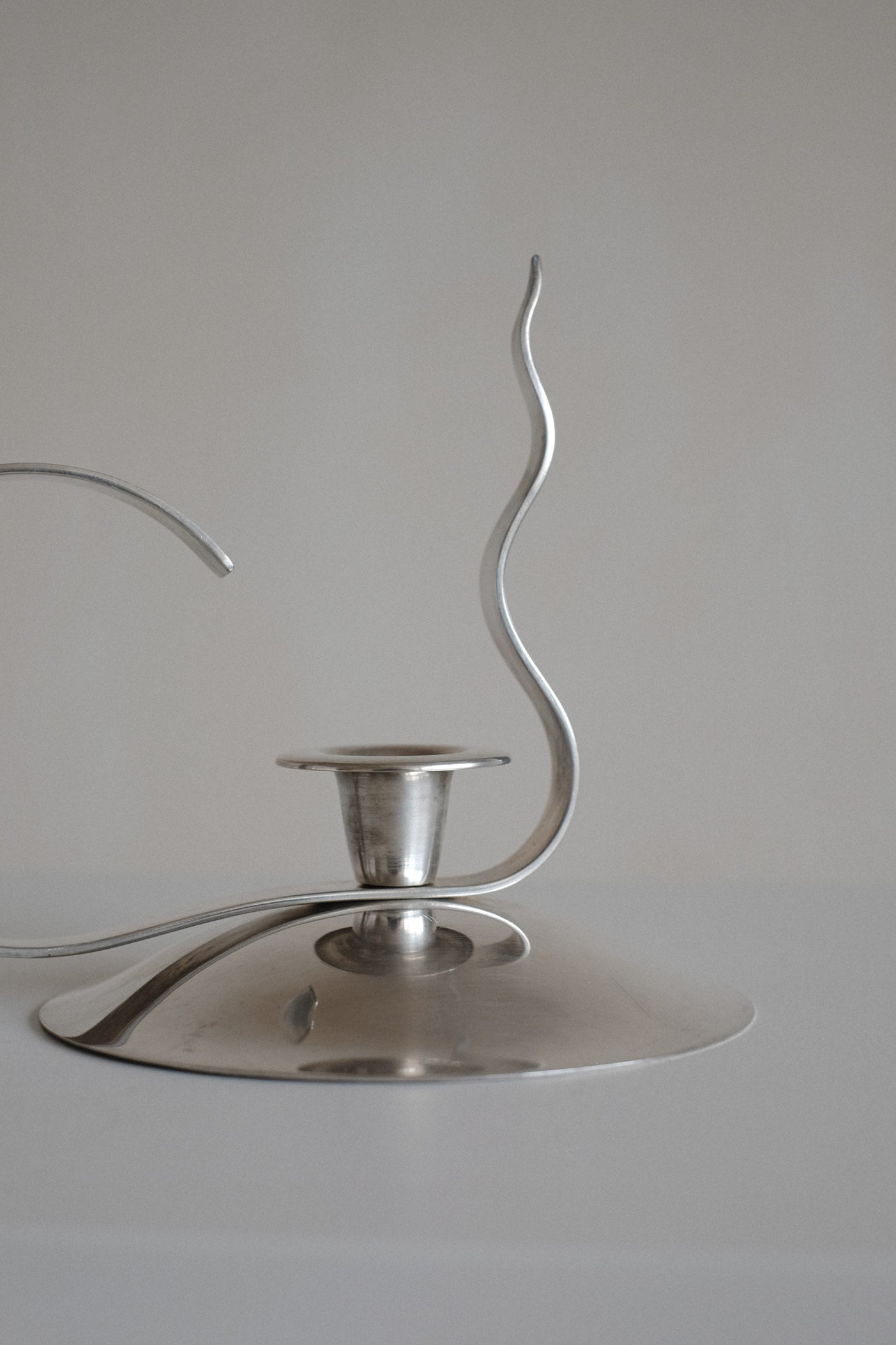Silver-Plated Candle Holder — top view showing curved design and smooth surface