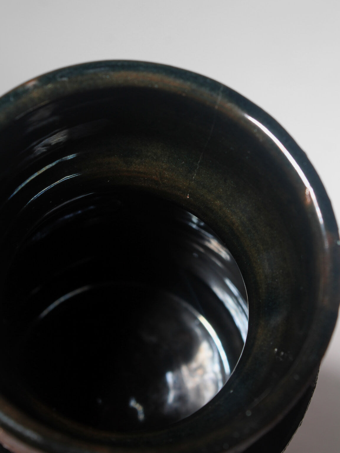 Eke Bjerén Textured Ceramic Large Vase, 1960s, Sweden — close-up