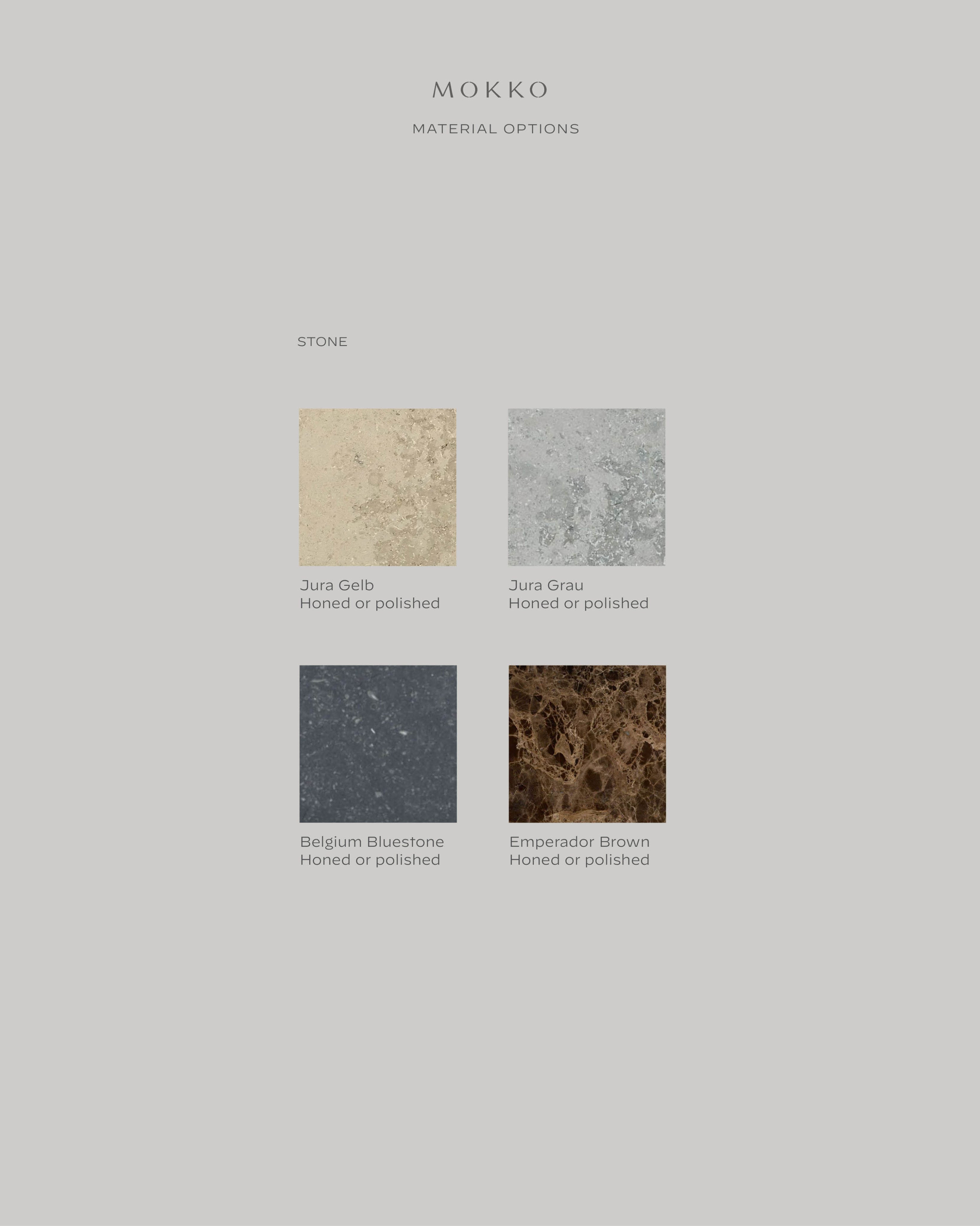 Taes Bowl — back view of stone material options