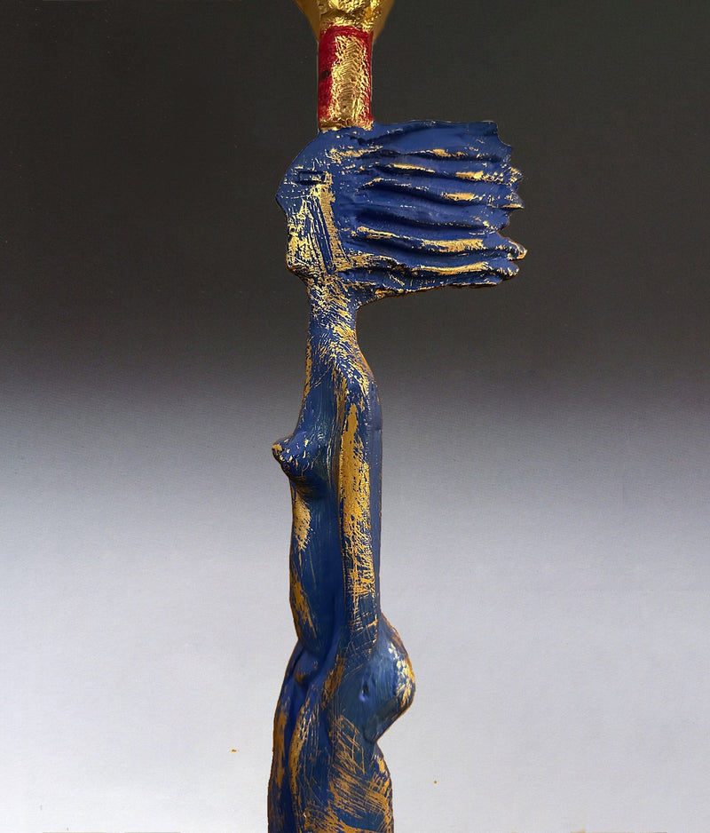 Vintage Table Lamp - Bronze by Pierre Casenove — close-up of sculpted figure detail