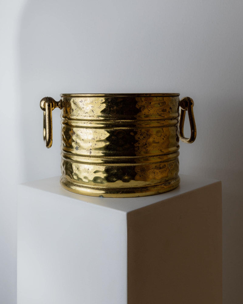 1970s Brass Planter or Wine Cooler by Bottega Jacobs | The Oblist — hammered gold finish