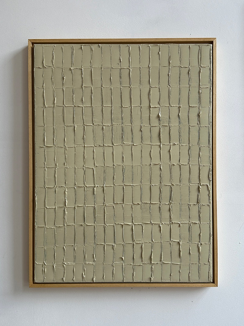 Buff Titanium - Heavy Strokes' Painting by Roi Elmaliah | The Oblist — textured cream canvas