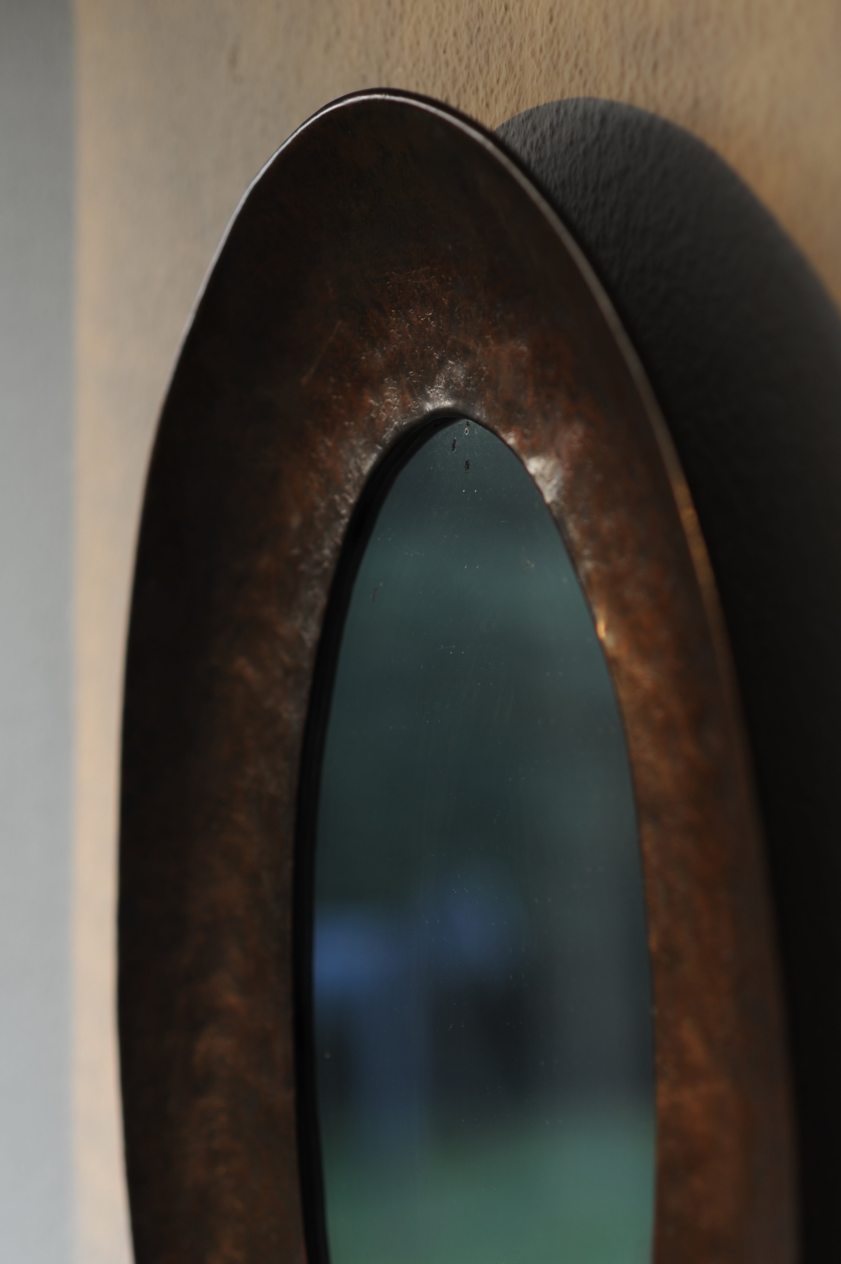 Angelo Bragalini Hammered Wall Mirror In Copper, Italy 1960 — alternate view