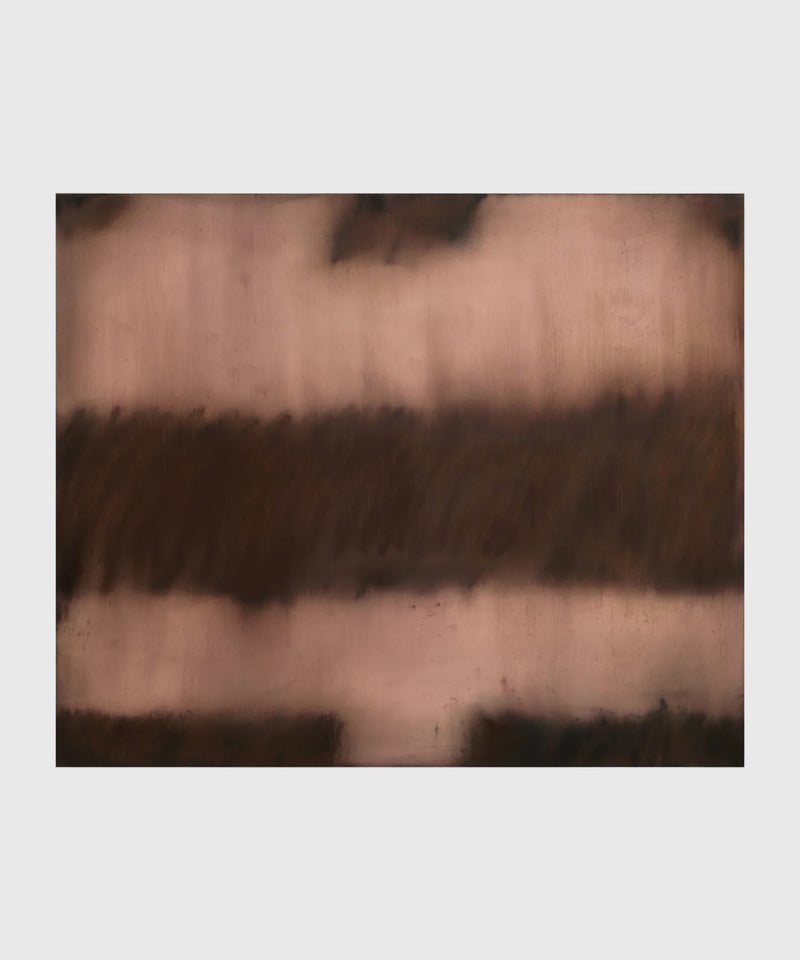 Abstract landscape giclée print with earth tones and soft horizon